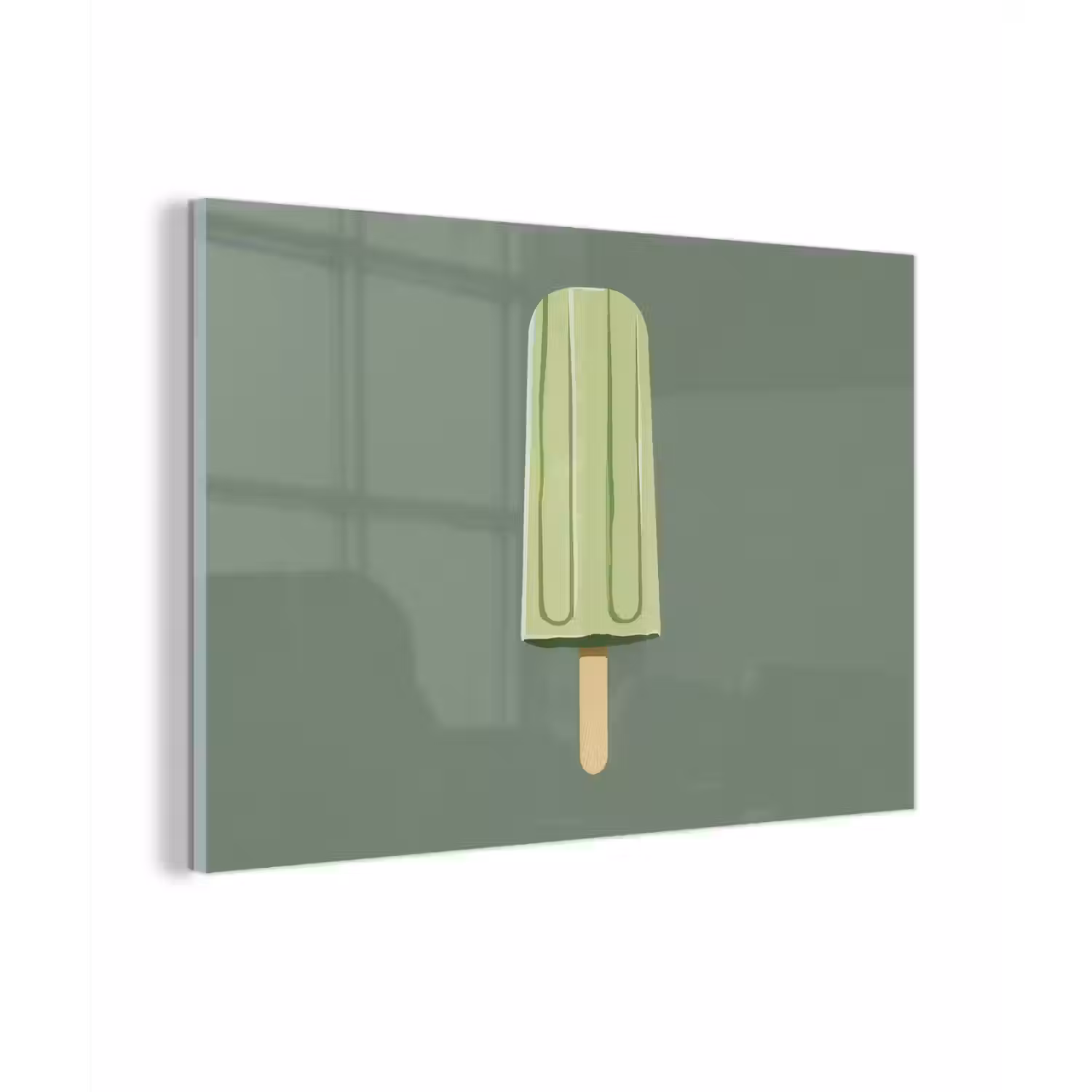Groen - Waterijsje - Stokje - Illustratie plexiglas 5mm klein -zzzproduct_nieuw