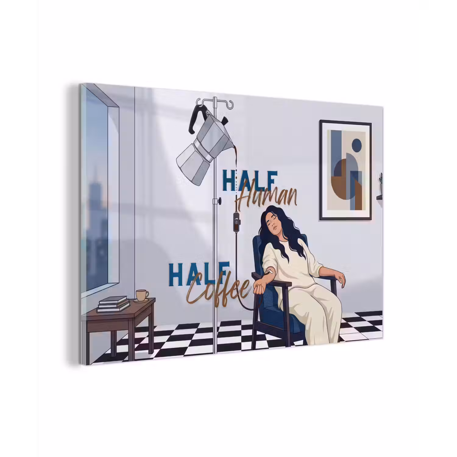 Half human, Half Coffee - Infuus - Koffie plexiglas 5mm klein -z3d