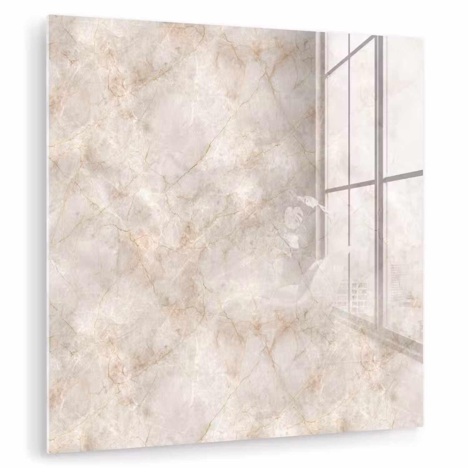Lichtbeige - Goudbruine Nerven - Marmer plexiglas 5mm klein 11 -zzzproduct_nieuw