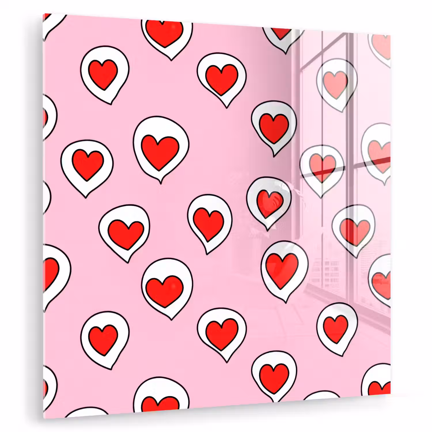 Hartjes - Patroon - Rood plexiglas 5mm klein 11 -zzzproduct_nieuw