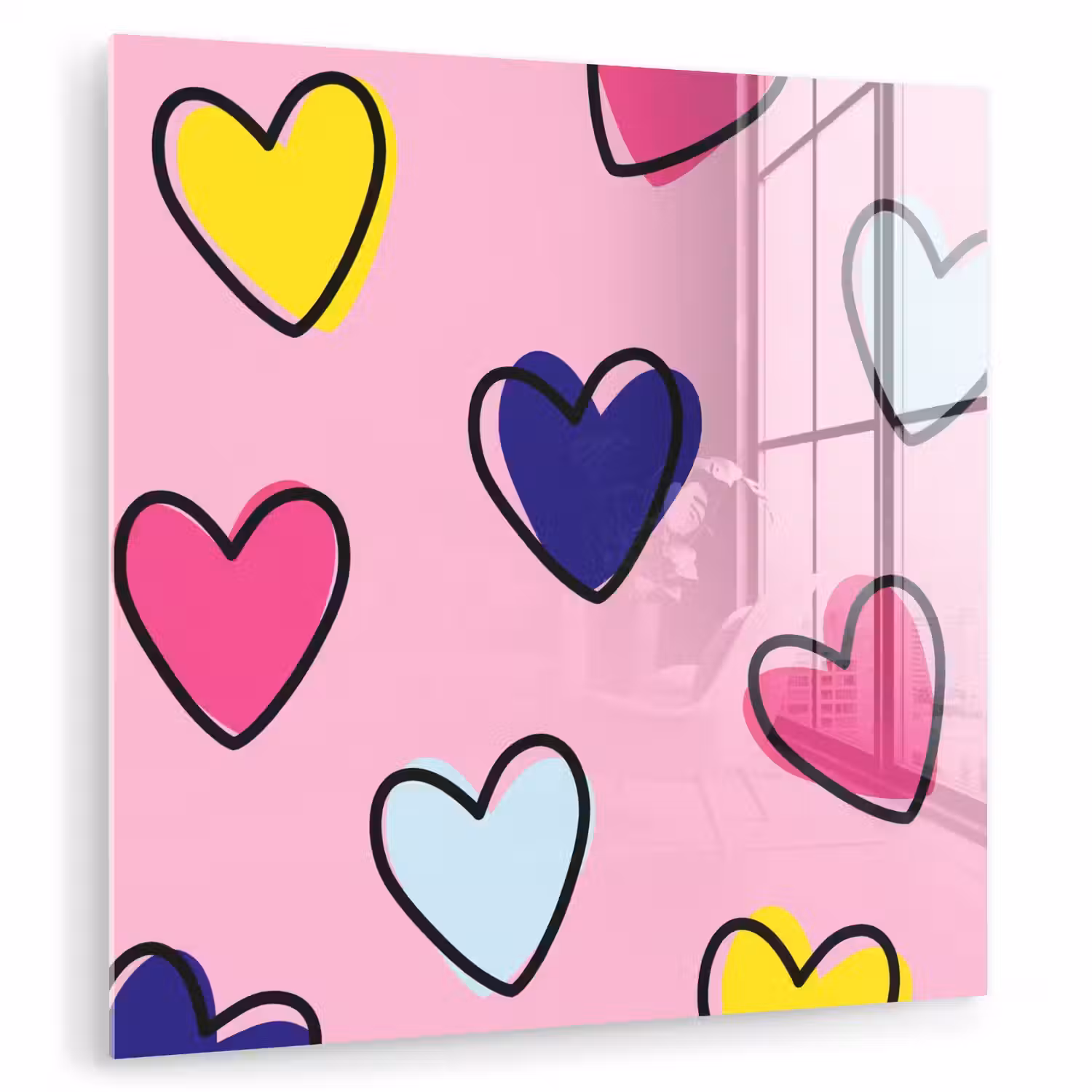 Hartjes - Valentijn - Patroon - Kleurrijk plexiglas 5mm klein -zzzproduct_nieuw