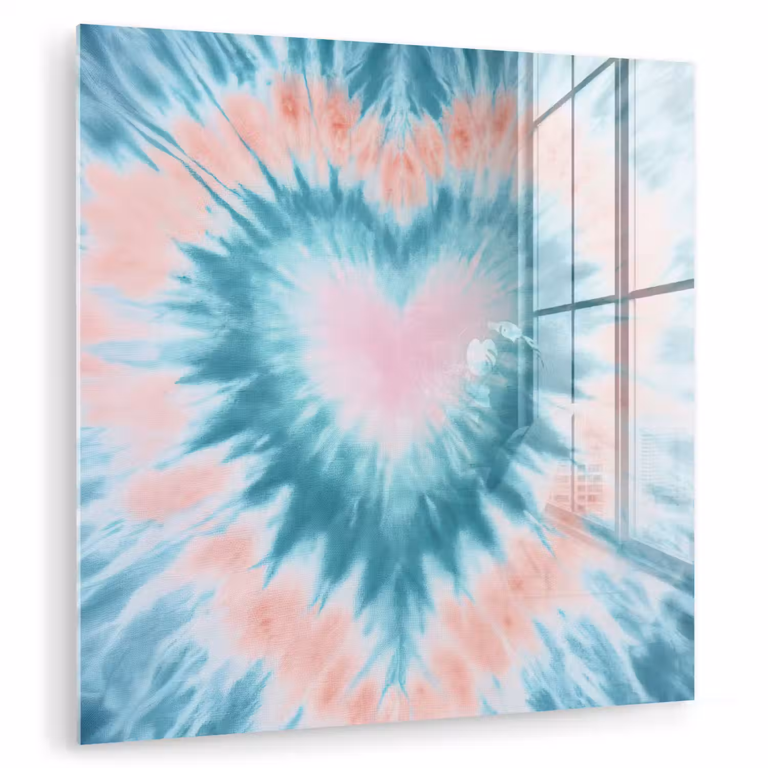 Hartvormig - Tie dye - Pasteltinten - Lichtgroen plexiglas 5mm klein -zzzproduct_nieuw