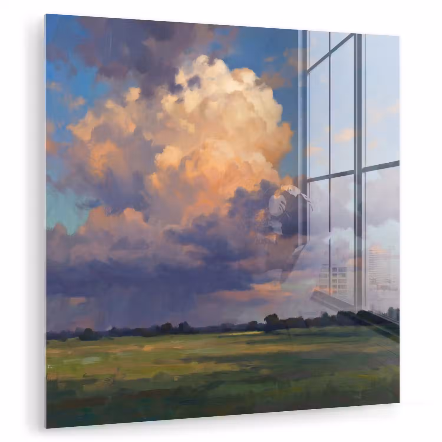 Lucht - Wolken - Landschap - Modern - Oranje plexiglas 5mm klein -zzzproduct_nieuw