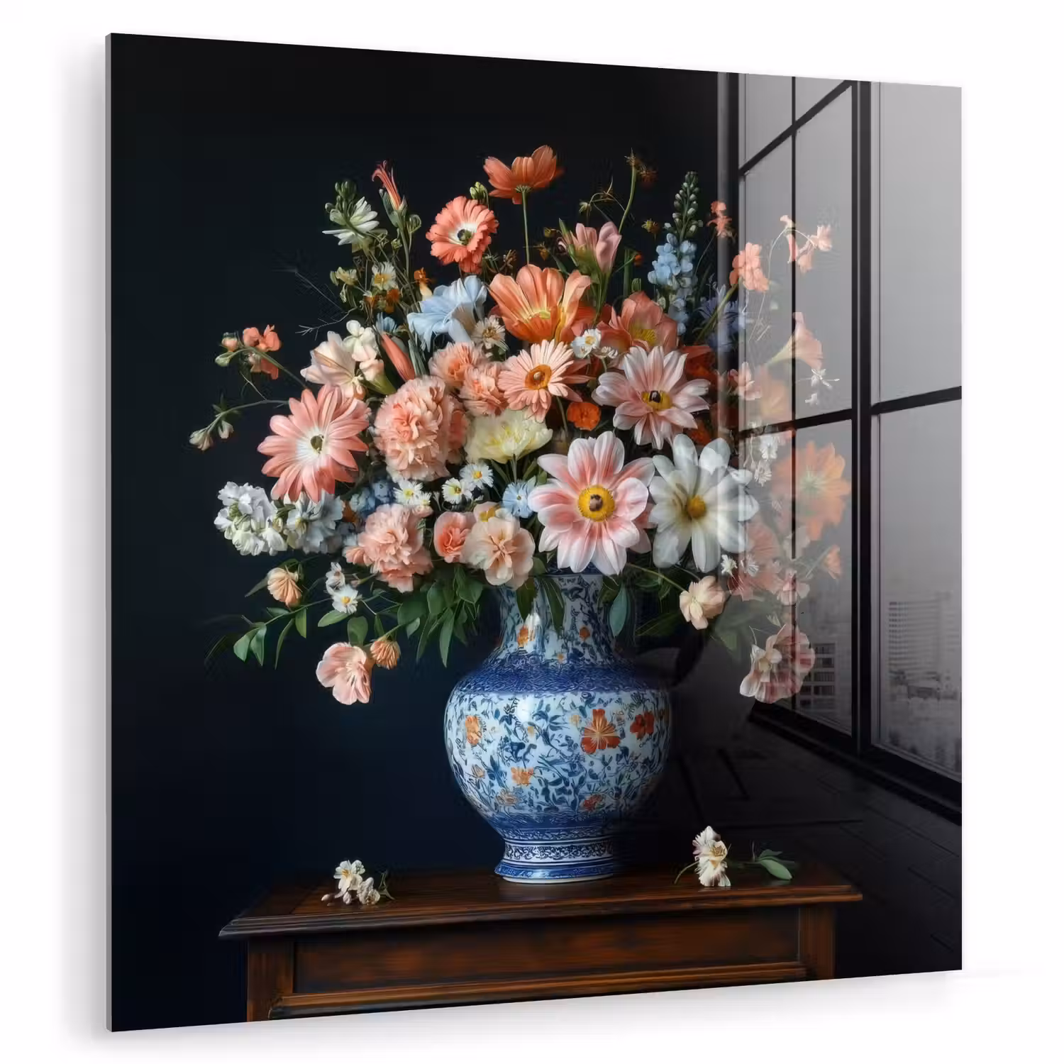 Hout - Vaas - Kleuren - Bloemen plexiglas 5mm klein -zzzproduct_nieuw