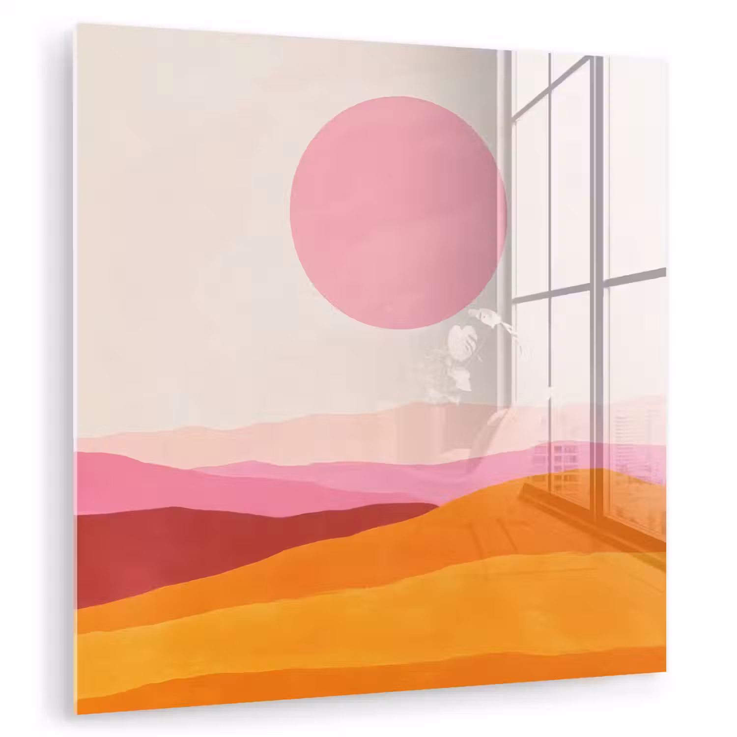Heuvels - Oranje - Zon - Abstract plexiglas 5mm klein -zzzproduct_nieuw