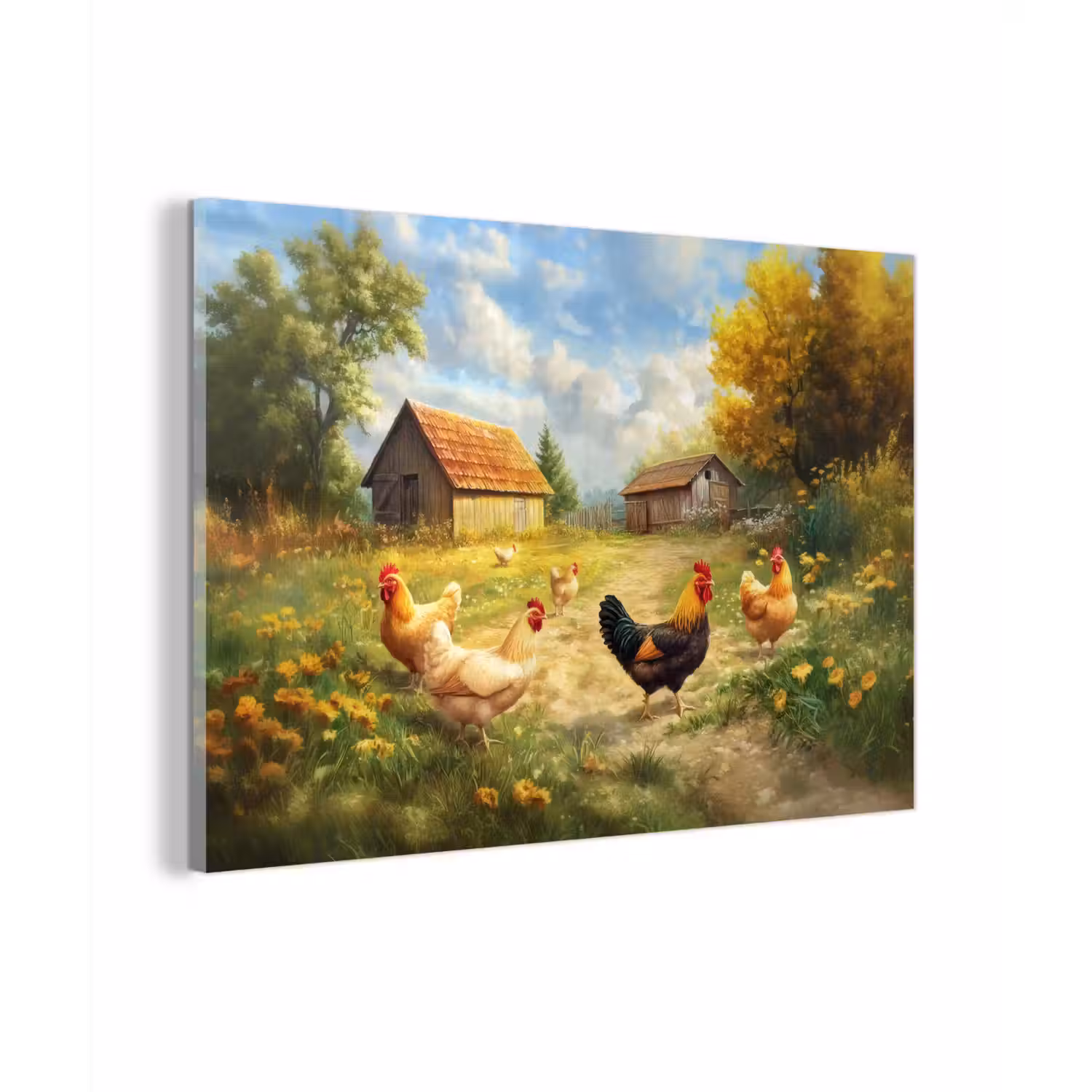 Kippen - Landelijke rust - Natuur plexiglas 5mm klein -zzzproduct_nieuw