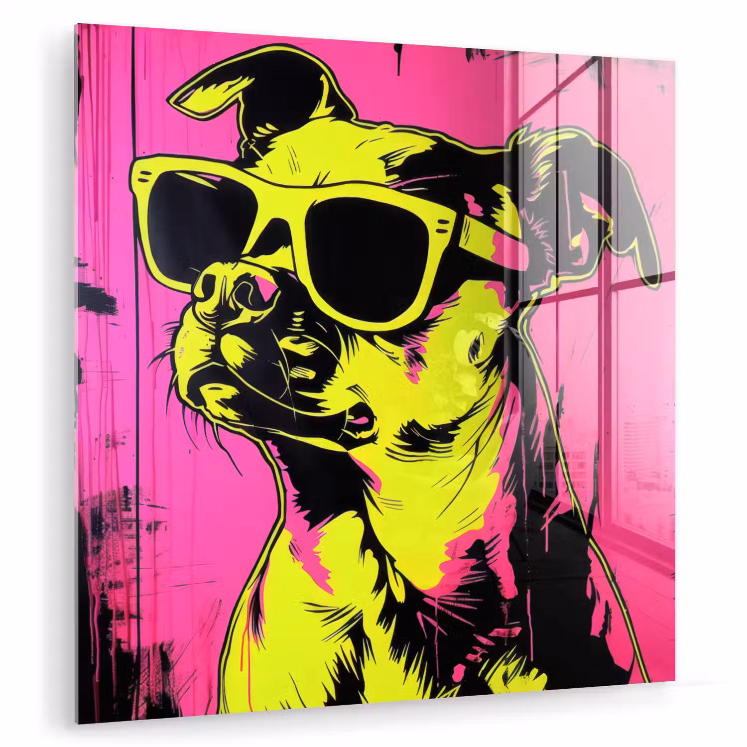 Hond - Zonnebril - Roze - Art plexiglas 5mm klein -zzzproduct_nieuw