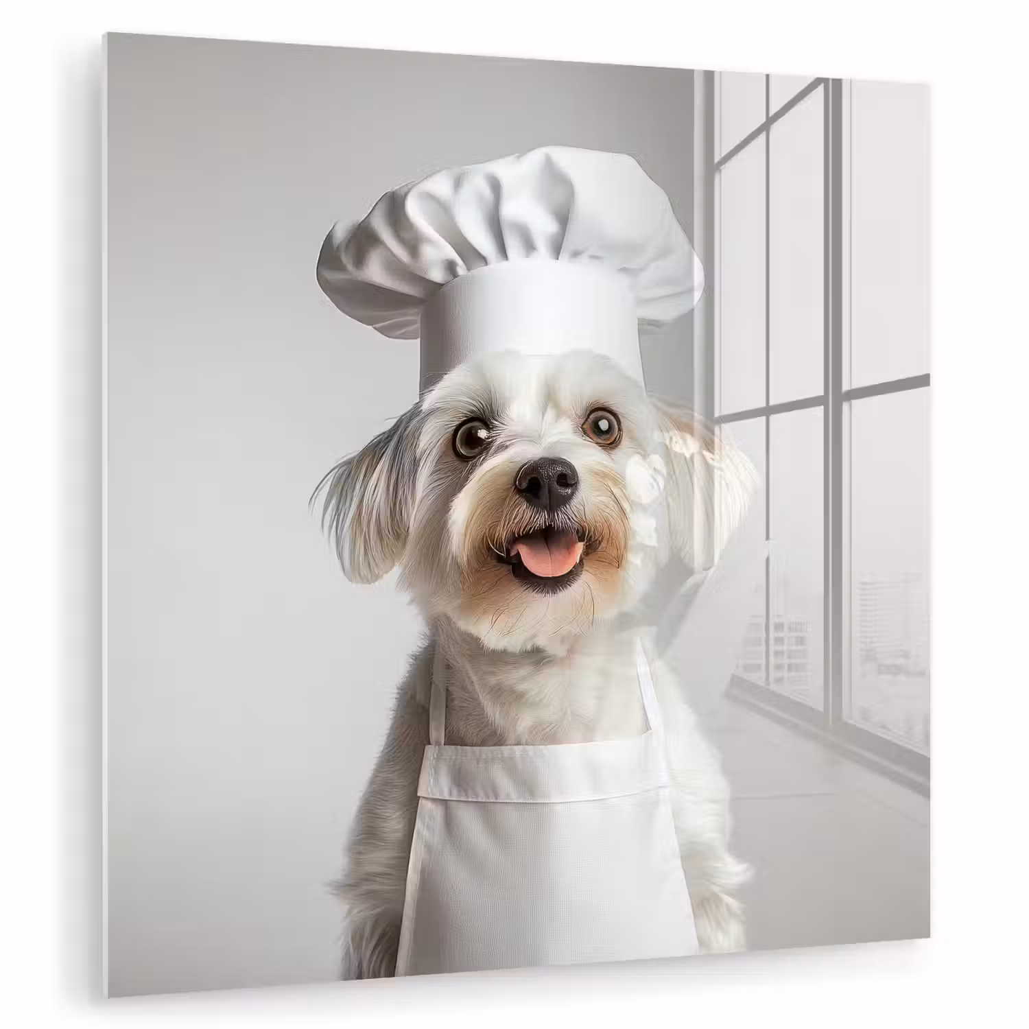 Hond - Wit - Kok plexiglas 5mm klein -zzzproduct_nieuw