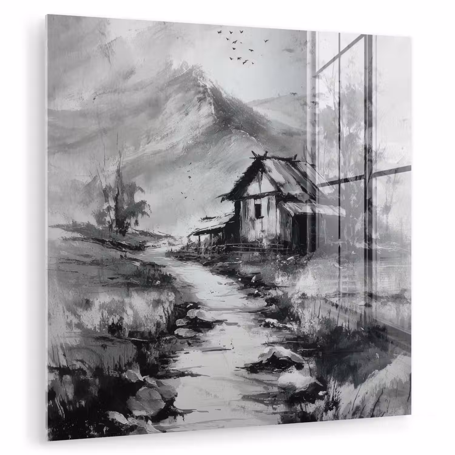 Hut - Grijs - Bergen - Mistig plexiglas 5mm klein -zzzproduct_nieuw