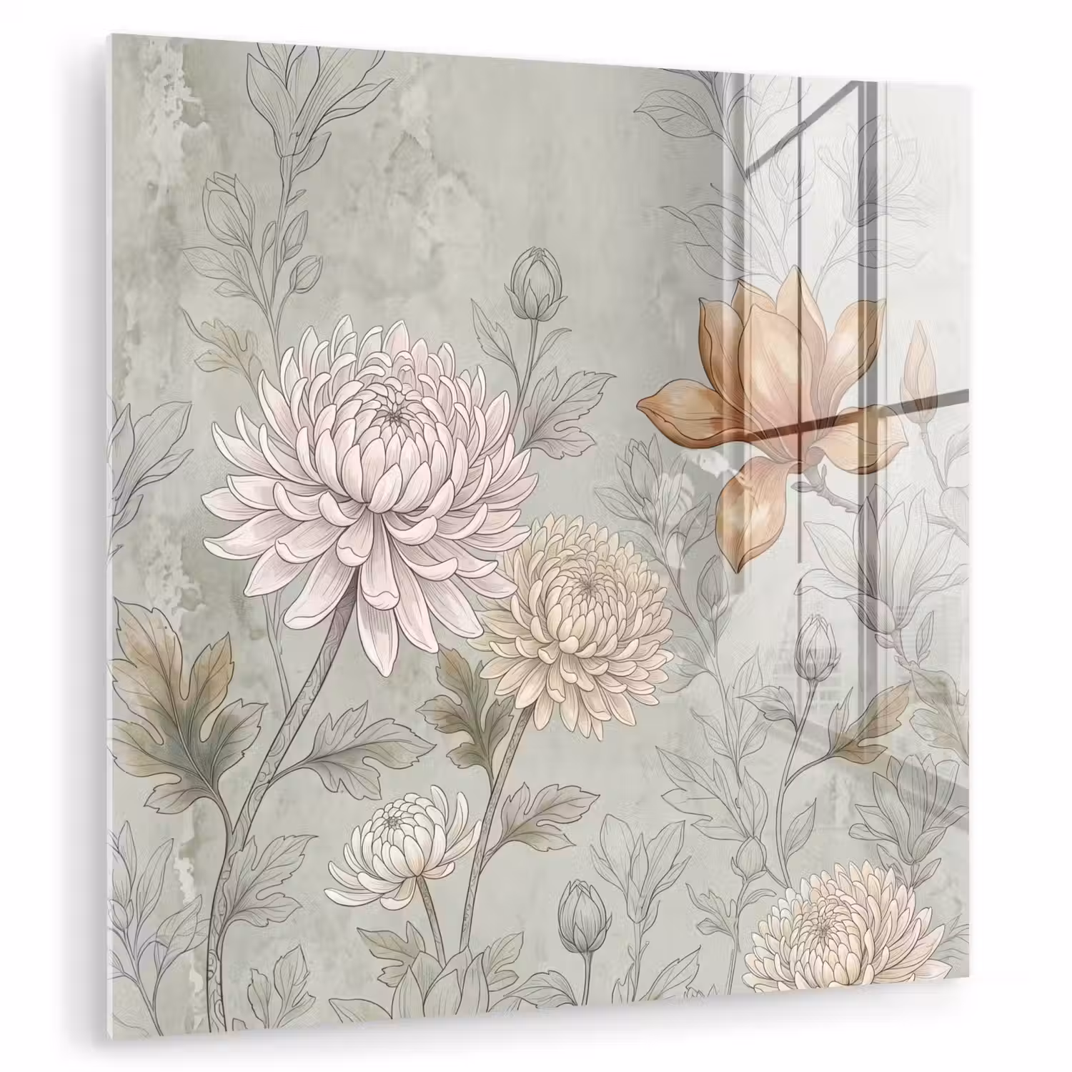 Illustratie - Bloemen - Groen plexiglas 5mm klein -zzzproduct_nieuw