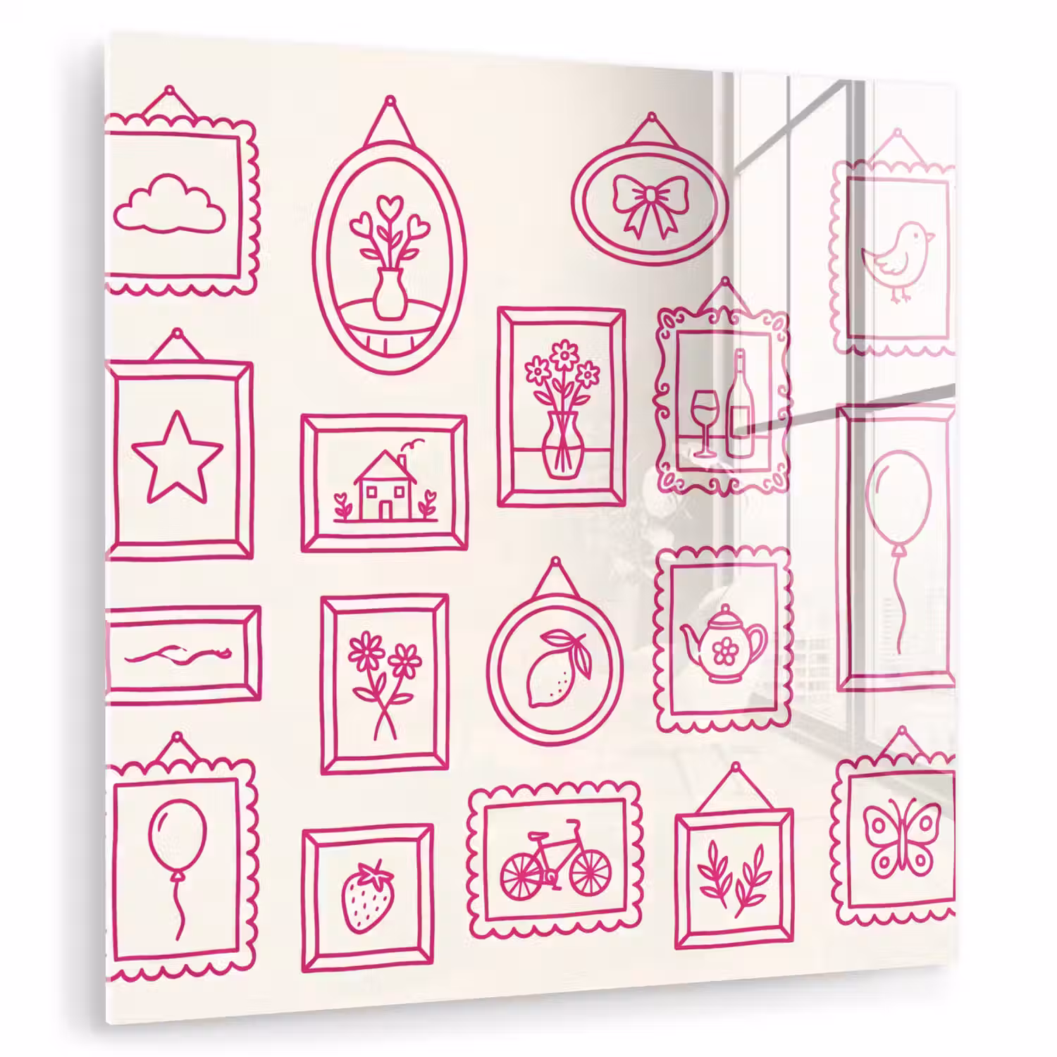 Illustratie - Collectie - Kunst - Minimalistisch - Roze plexiglas 5mm klein -zzzproduct_nieuw