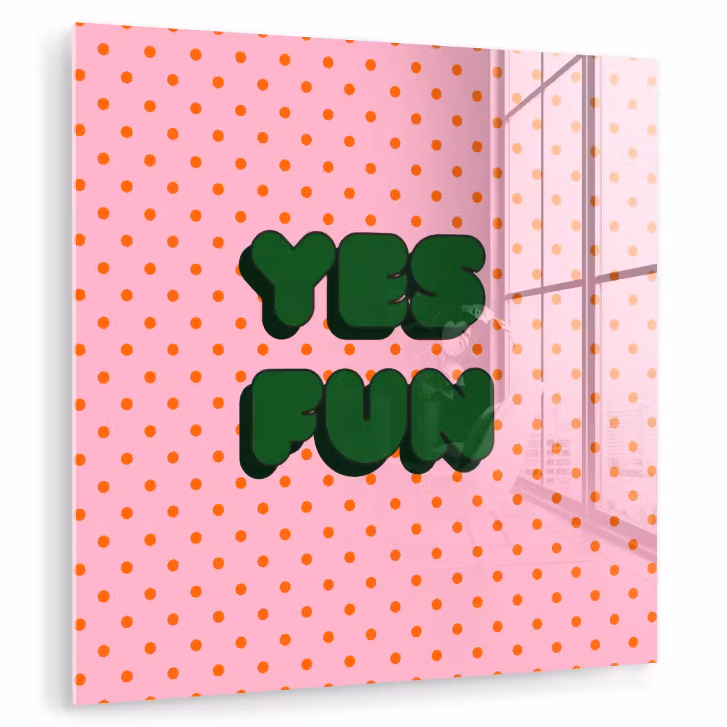 Yes fun - Groen - Roze - Stippen plexiglas 5mm klein -zzzproduct_nieuw