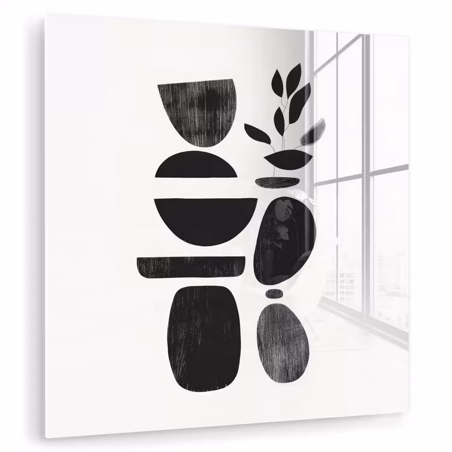 Japandi - Zwart - Abstract plexiglas 5mm klein -zzzproduct_nieuw