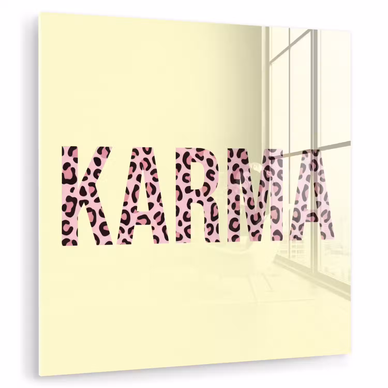 Karma - Luipaardprint - Geel plexiglas 5mm klein -zzzproduct_nieuw