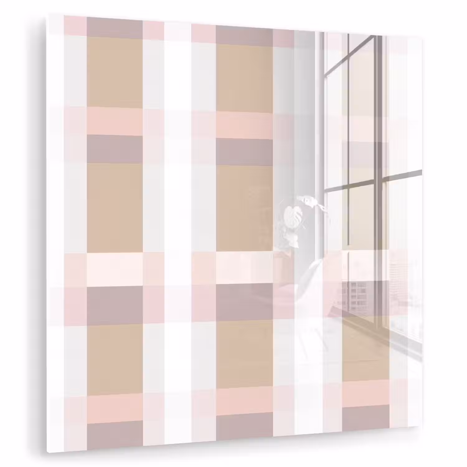 Ruitpatroon - Aardetinten - Minimalistisch plexiglas 5mm klein 11 -zzzproduct_nieuw