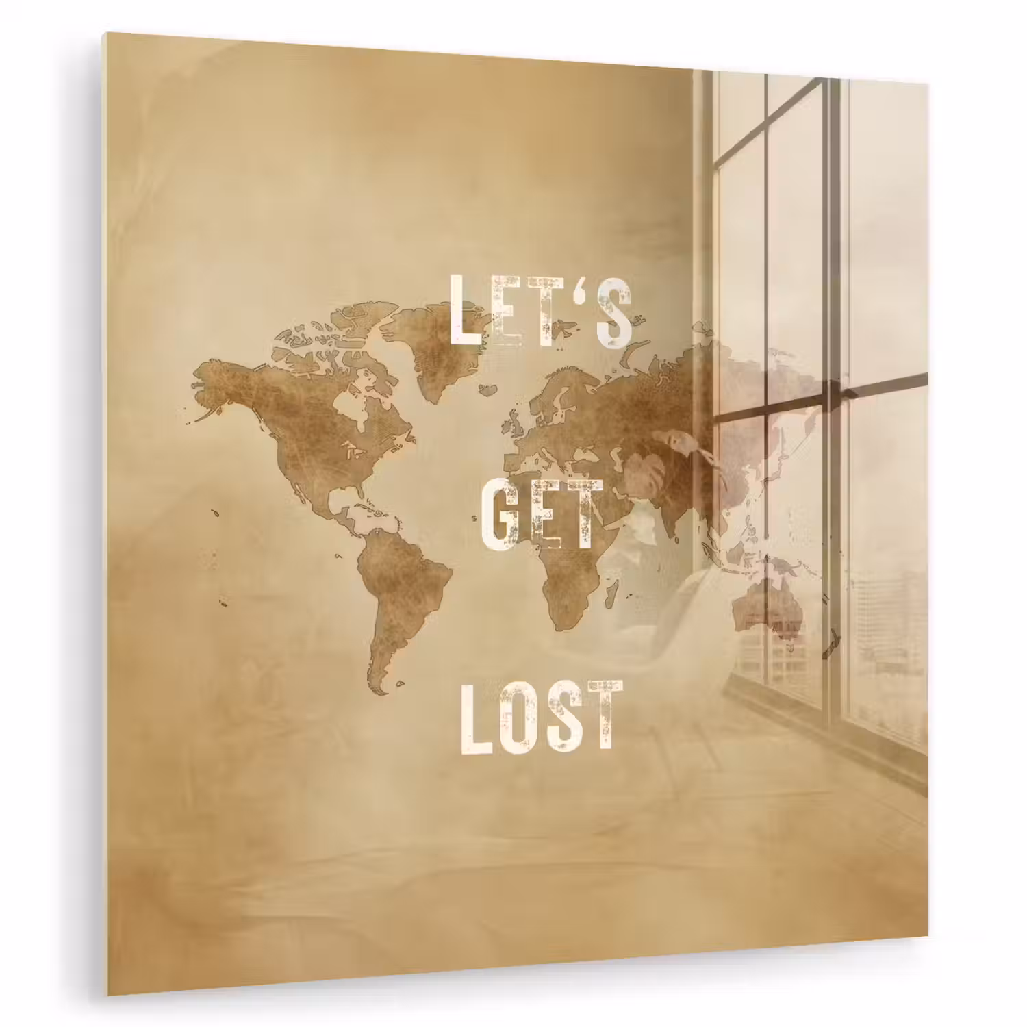 Kaart - Vintage - Quote plexiglas 5mm klein -zzzproduct_nieuw