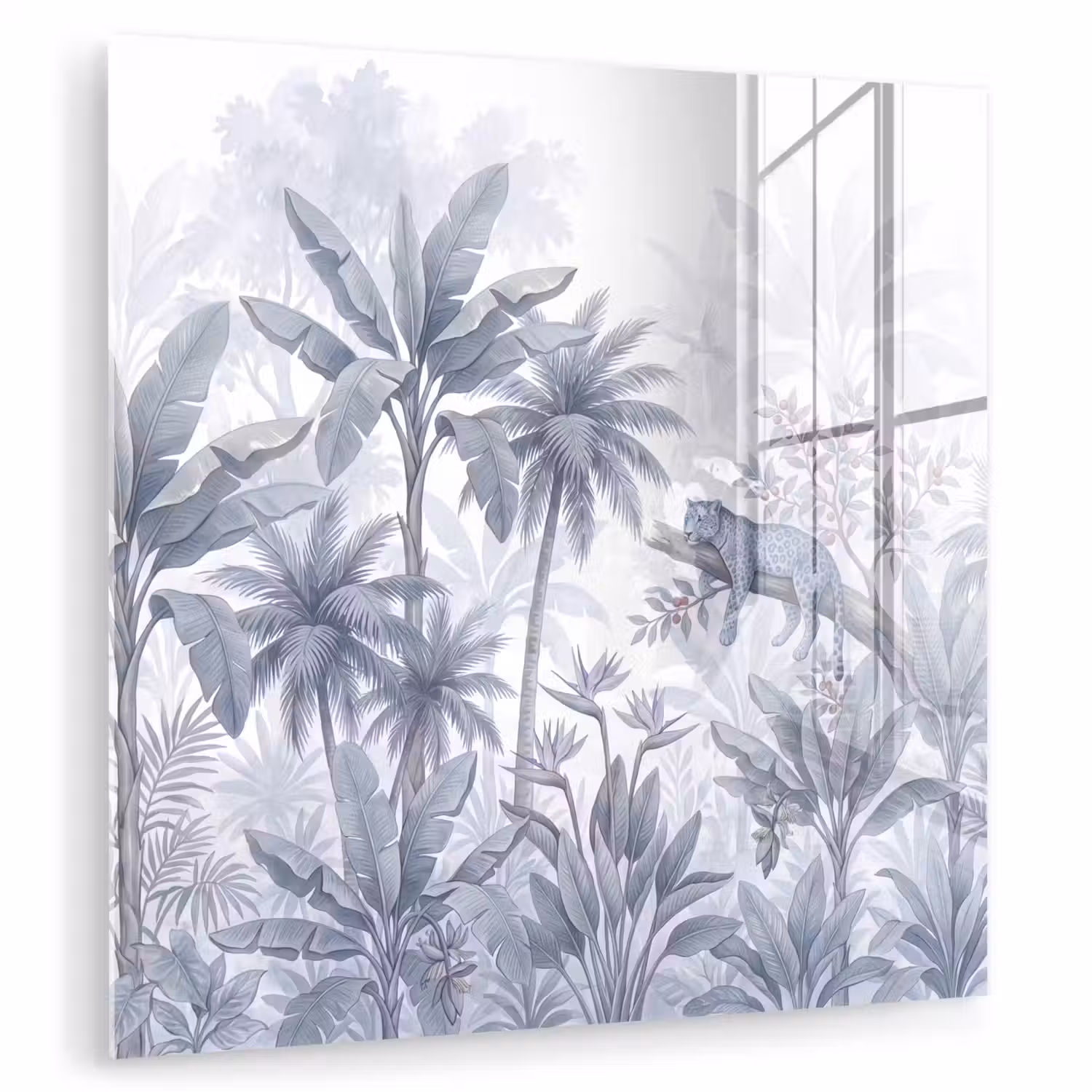 Kat - Tropisch bos - Modern - Grijs plexiglas 5mm klein -zzzproduct_nieuw