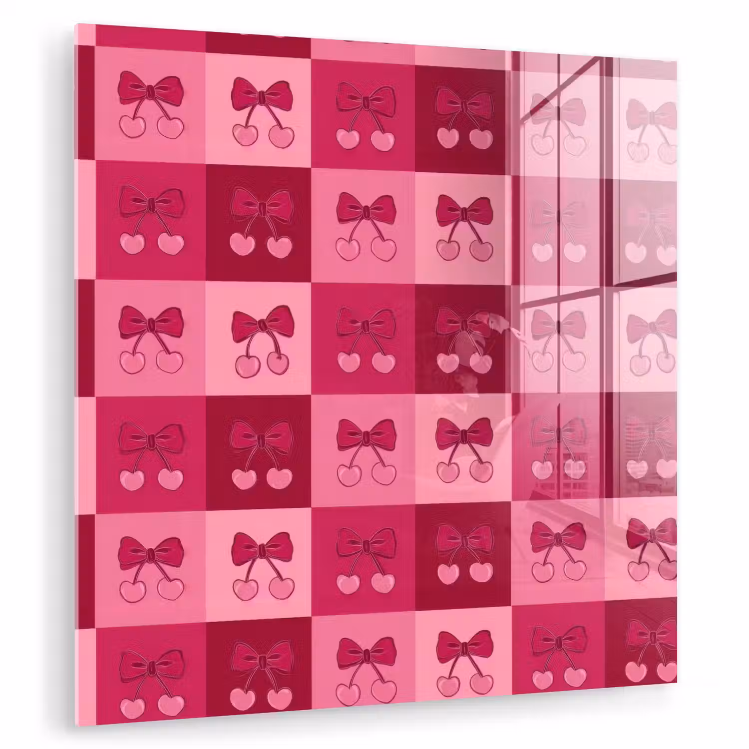 Kersen - Strikjes - Speels - Roze - Bordeaux plexiglas 5mm klein 11 -zzzproduct_nieuw
