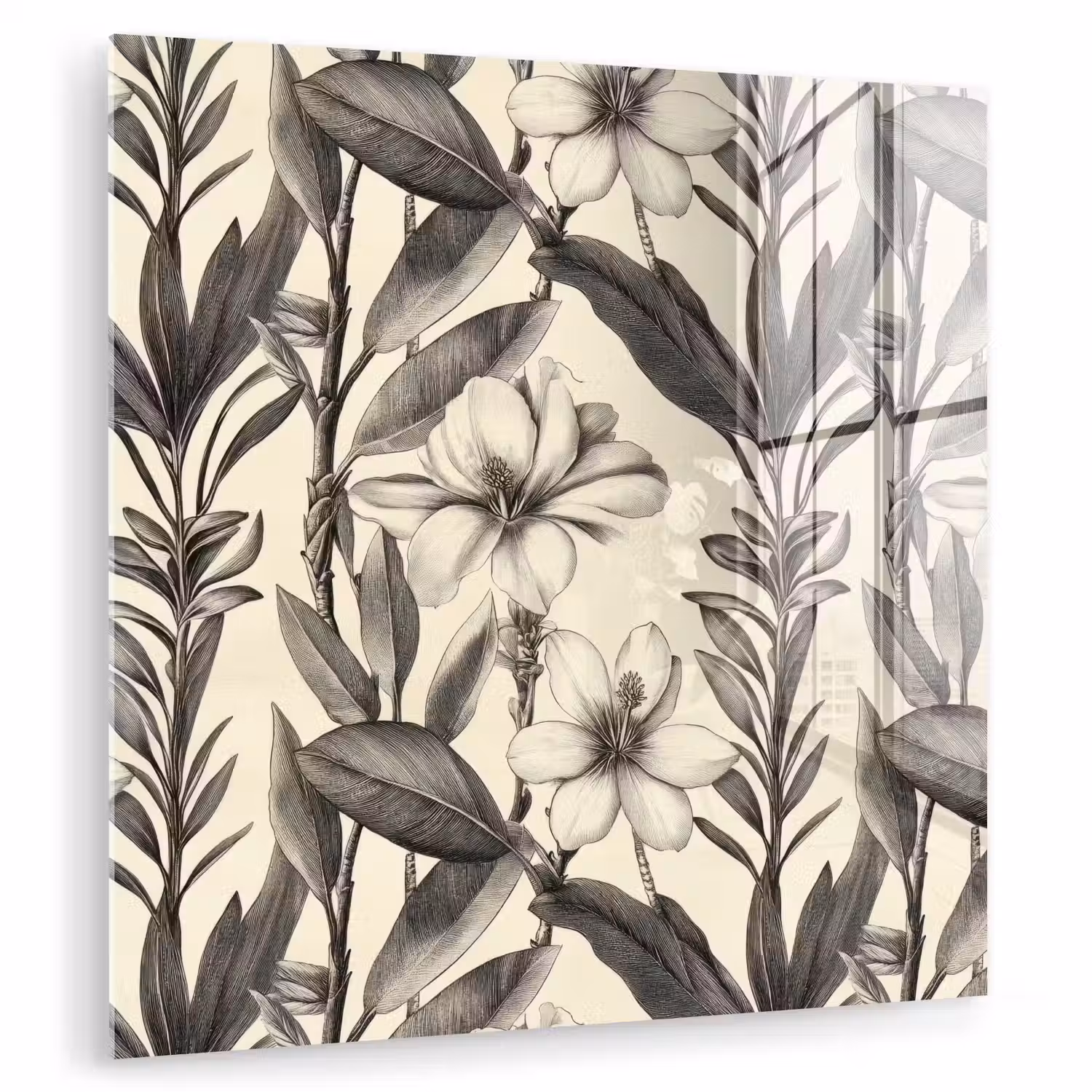 Klassiek - Botanisch - Zwart - Beige plexiglas 5mm klein 11 -zzzproduct_nieuw