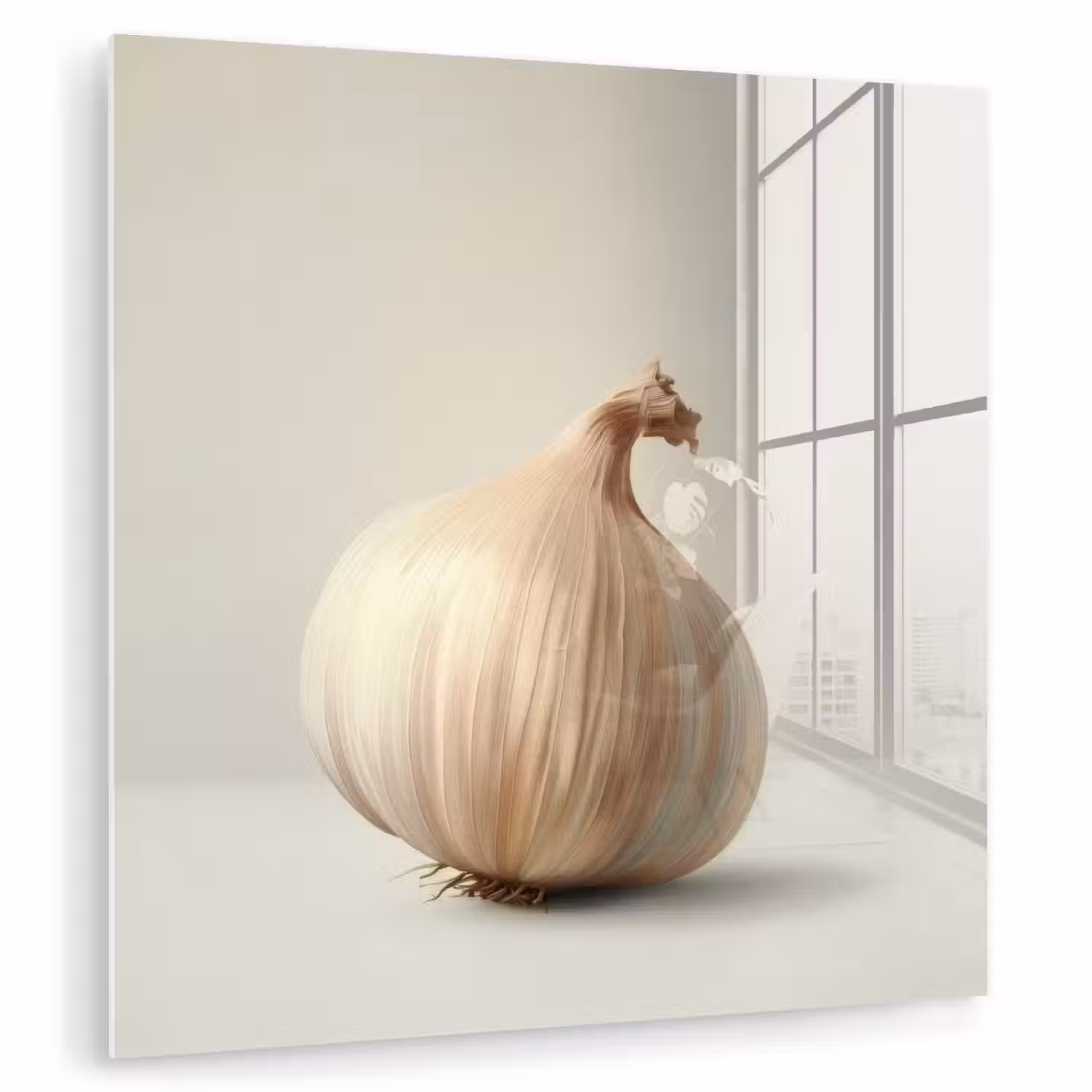 Knoflook - Natuurlijk - Beige plexiglas 5mm klein -zzzproduct_nieuw