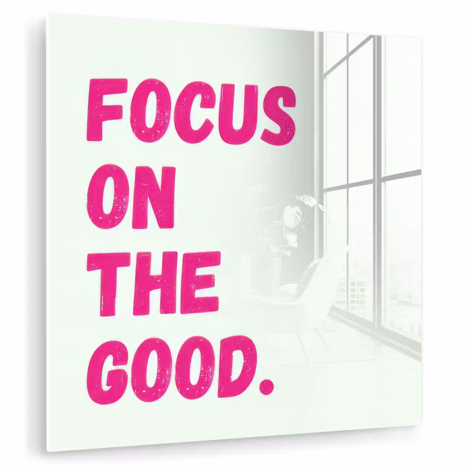 Focus on the good - Beige - Roze plexiglas 5mm klein -zzzproduct_nieuw