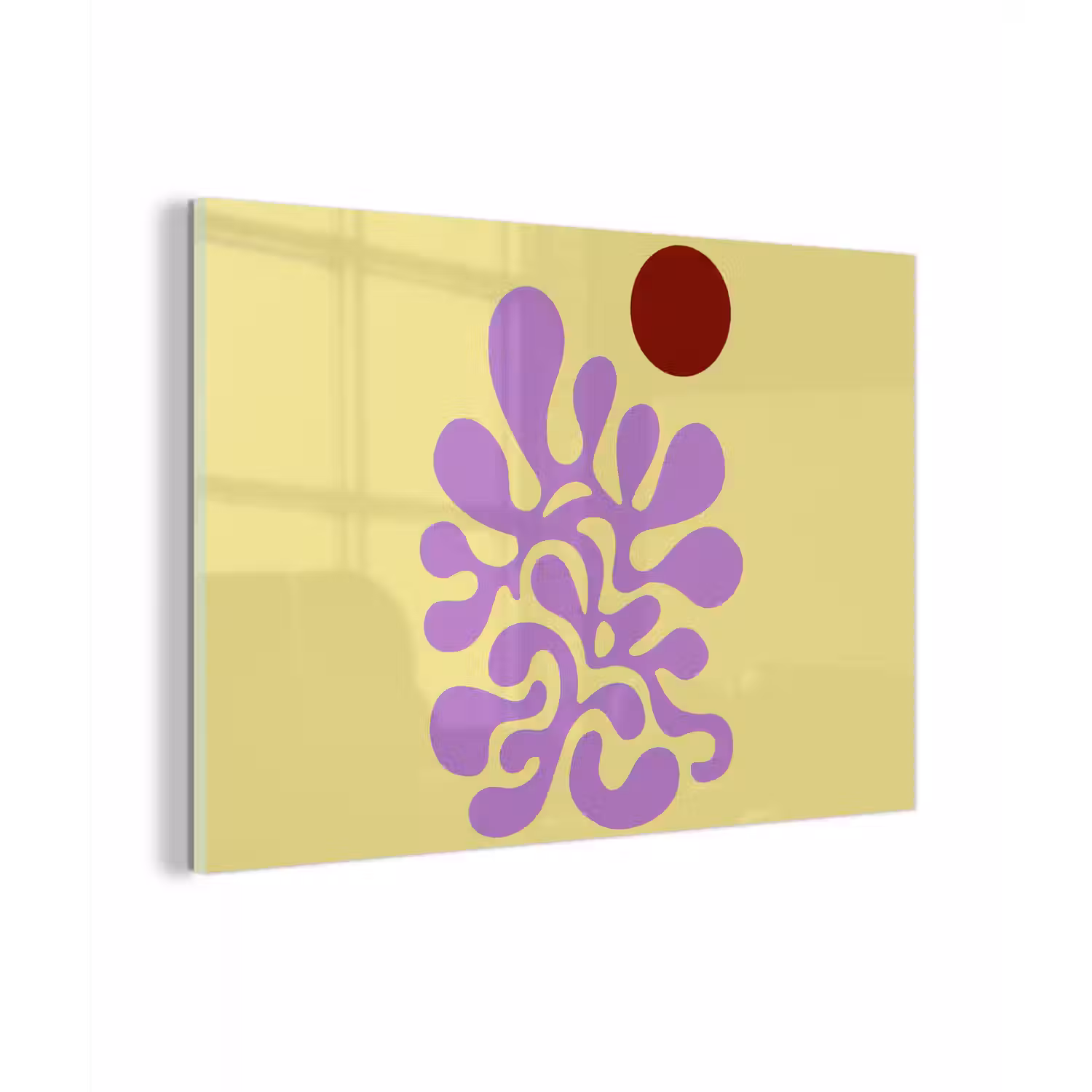 Koraal - Cirkel - Abstract - Geel plexiglas 5mm klein -zzzproduct_nieuw