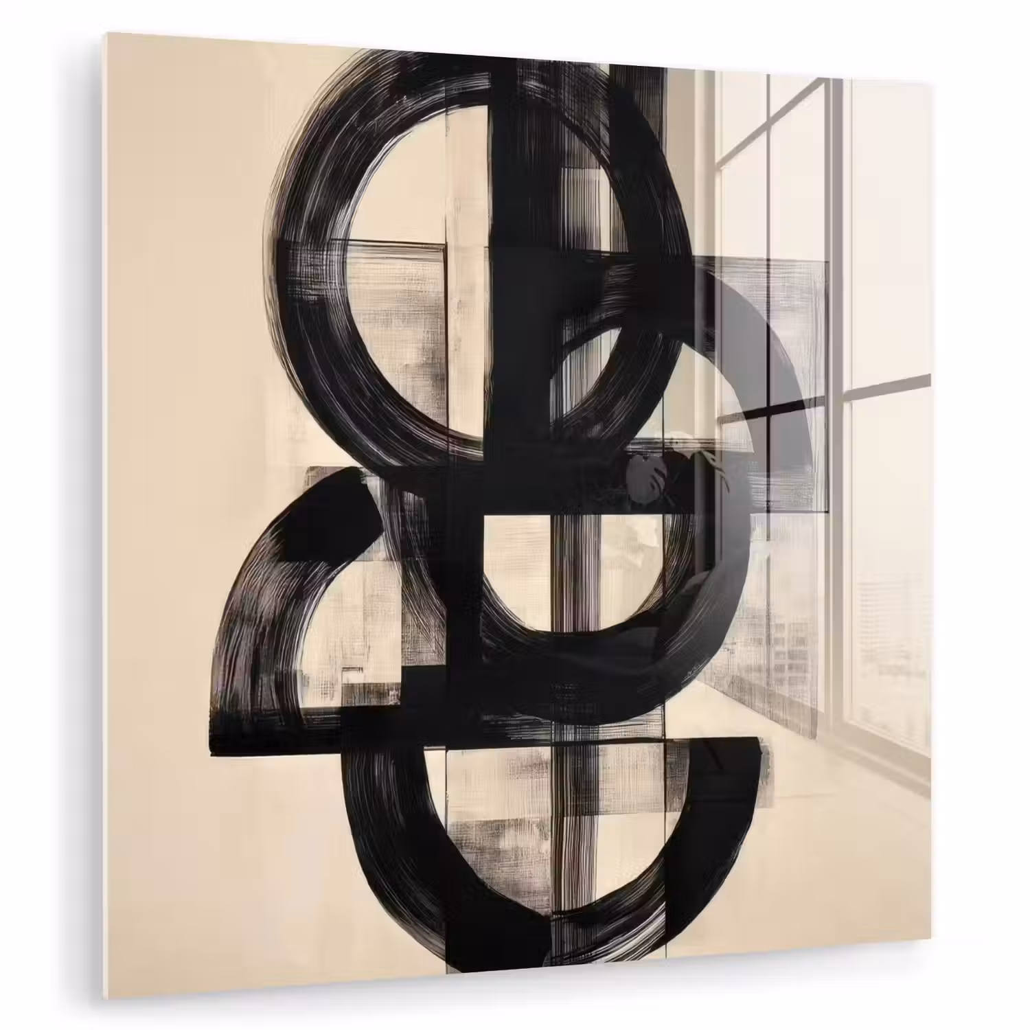 Cirkels - Lijnen - Vormen - Zwart plexiglas 5mm klein -zzzproduct_nieuw