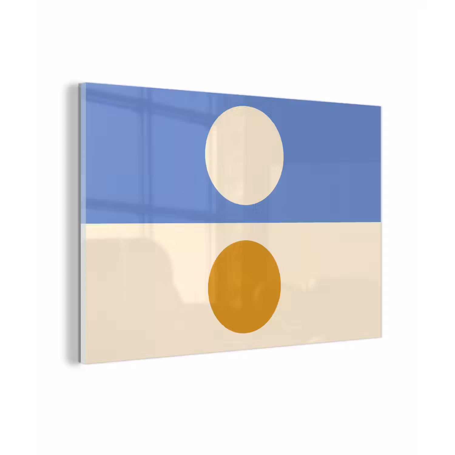 Cirkels - Symmetrisch - Wit - Blauw- Geel plexiglas 5mm klein -zzzproduct_nieuw