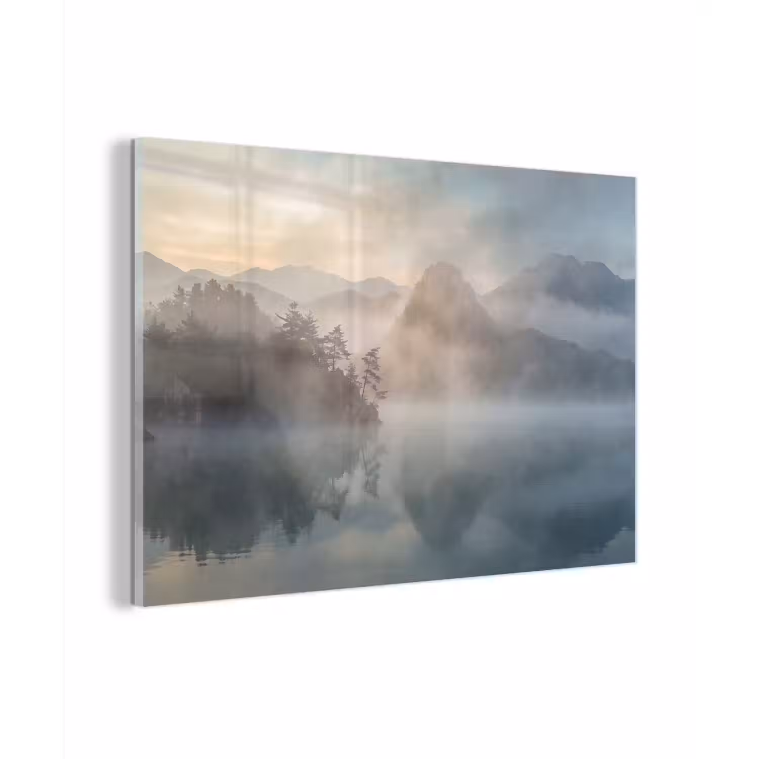 Landschap - Bergen - Mist - Water - Natuur plexiglas 5mm klein -zzzproduct_nieuw