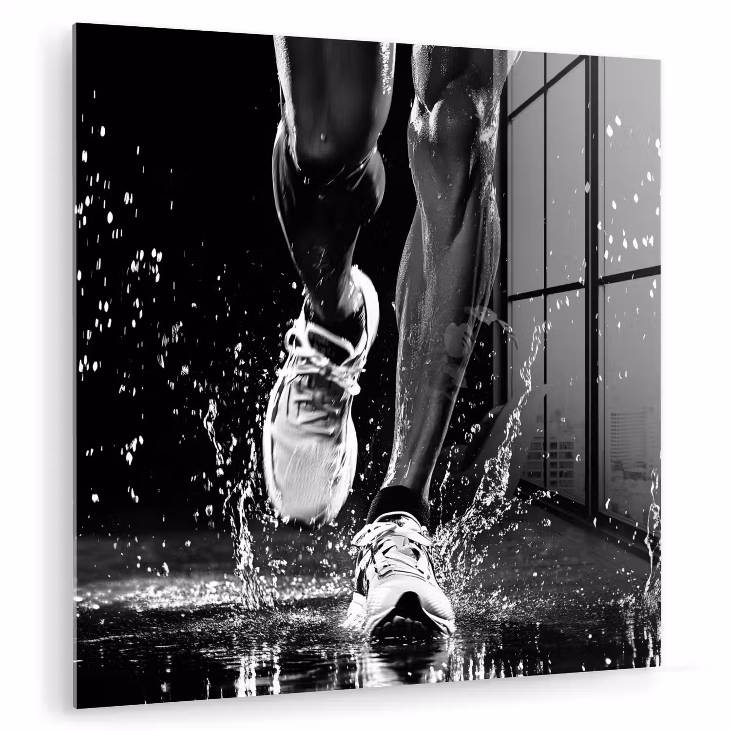 Hardloopschoenen - Rennen - Druppels - Zwart plexiglas 5mm klein -zzzproduct_nieuw