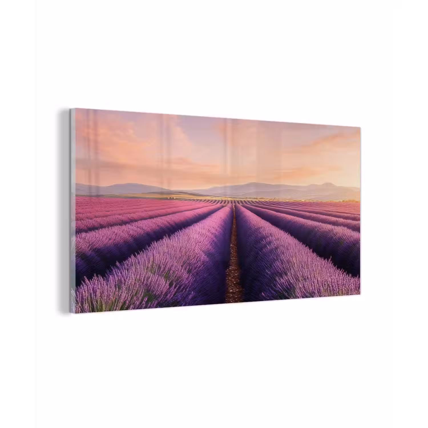 Lavendelveld - Zonsondergang - Paars - Bloemen plexiglas 5mm klein -z3d