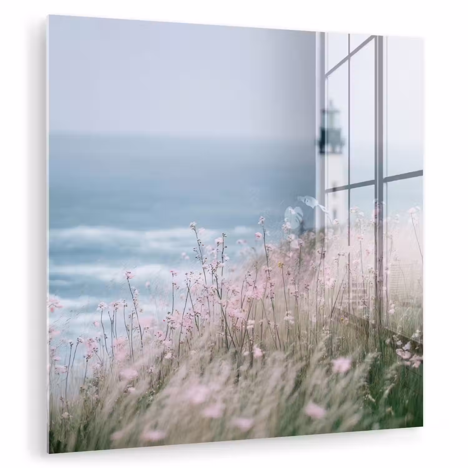 Vuurtoren - Klif - Zee - Bloemen plexiglas 5mm klein -zzzproduct_nieuw