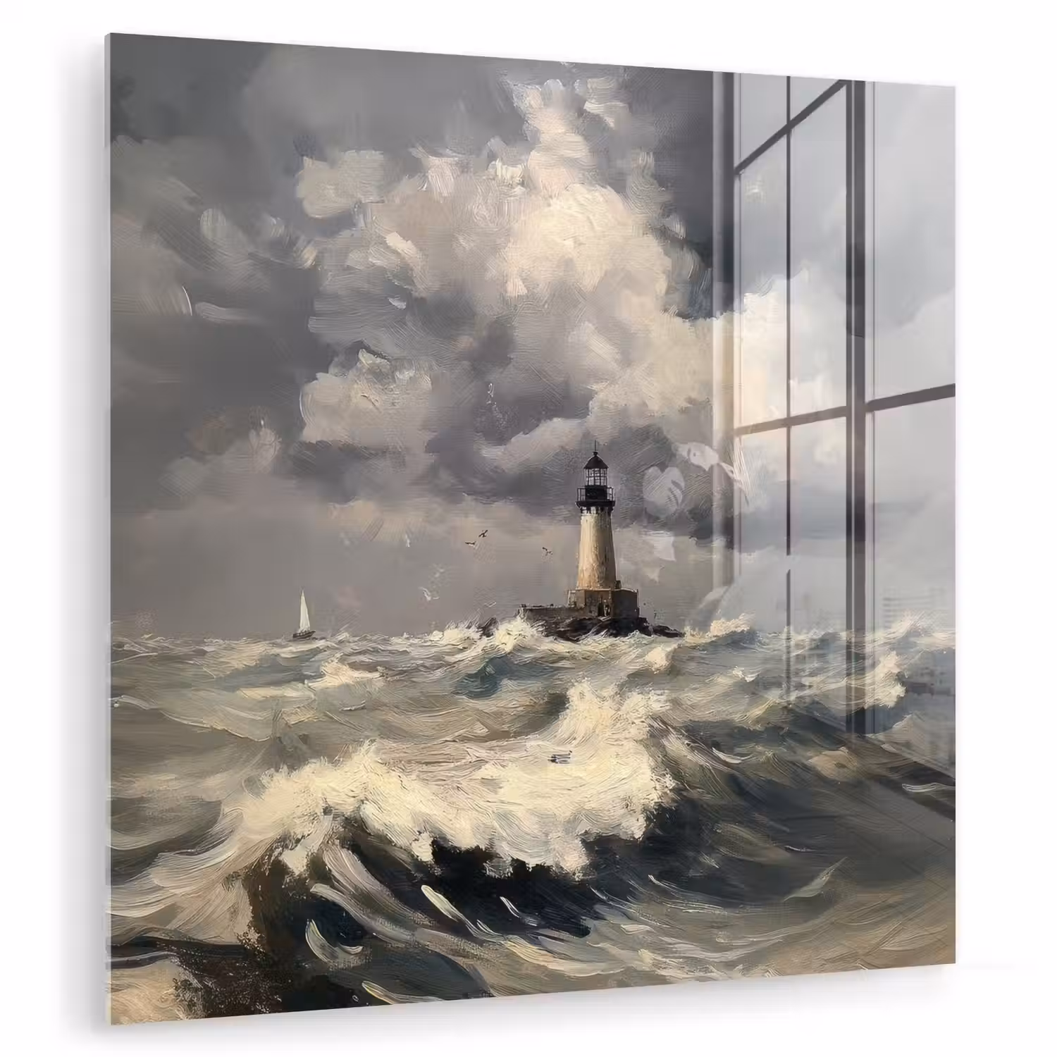 Vuurtoren - Golven - Storm plexiglas 5mm klein -zzzproduct_nieuw
