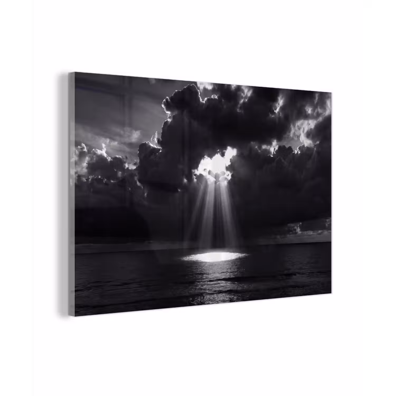 Licht - Wolken - Zee - Zwart-wit - Natuur plexiglas 5mm klein -zzzproduct_nieuw