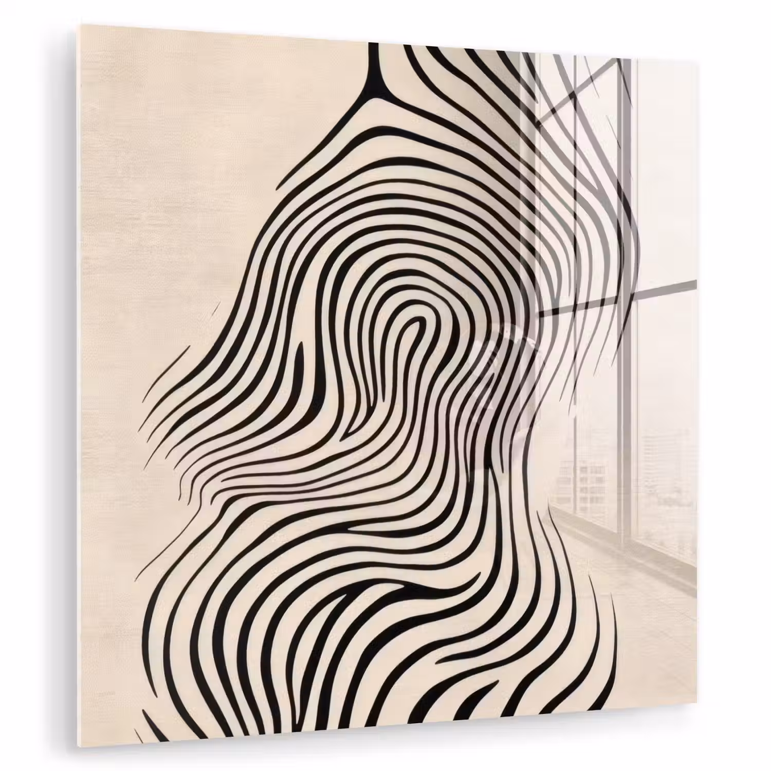Lijnen - Abstract - Golvend - Zwart plexiglas 5mm klein -zzzproduct_nieuw