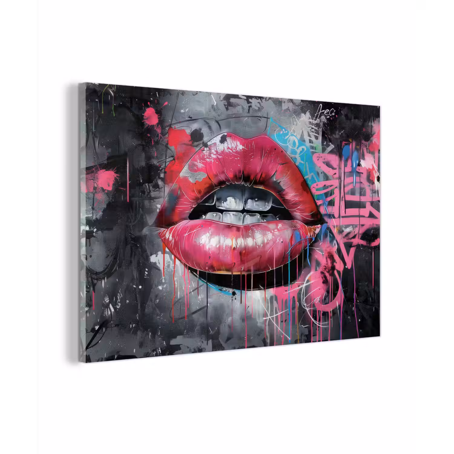 Lippen - Felroze - Graffiti - Verfstrepen plexiglas 5mm klein -zzzproduct_nieuw
