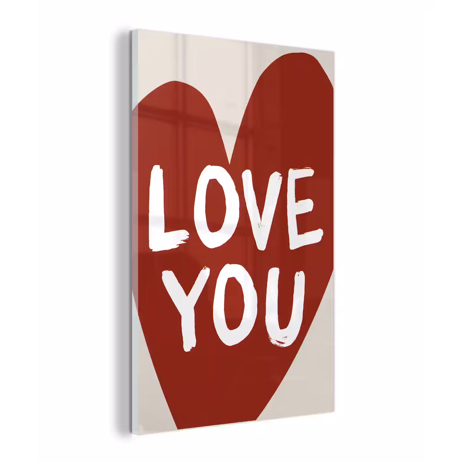 Loveyou - Hart - Rood plexiglas 5mm klein -z3d