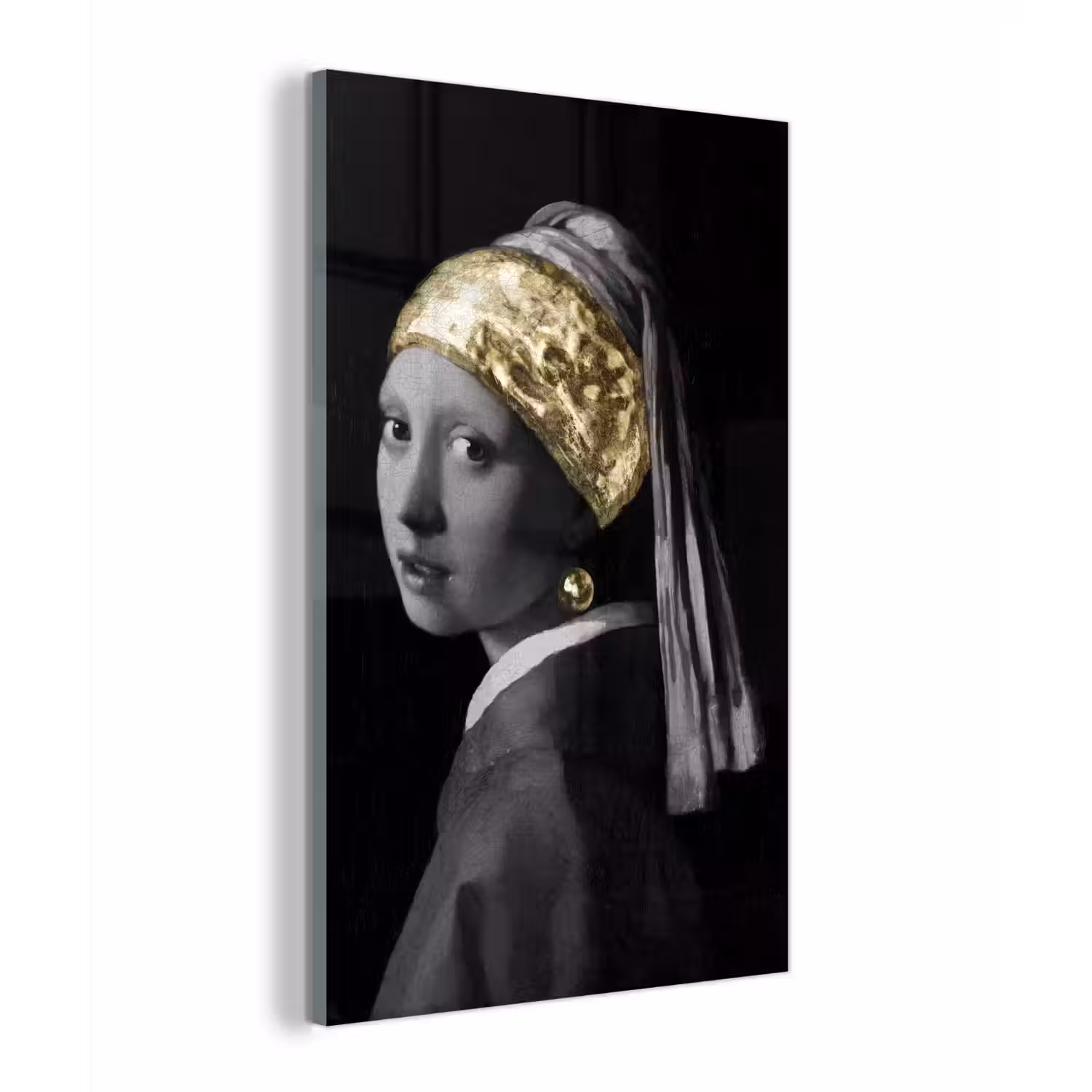 Meisje met de parel - Johannes Vermeer - Goud plexiglas 5mm klein -z3d