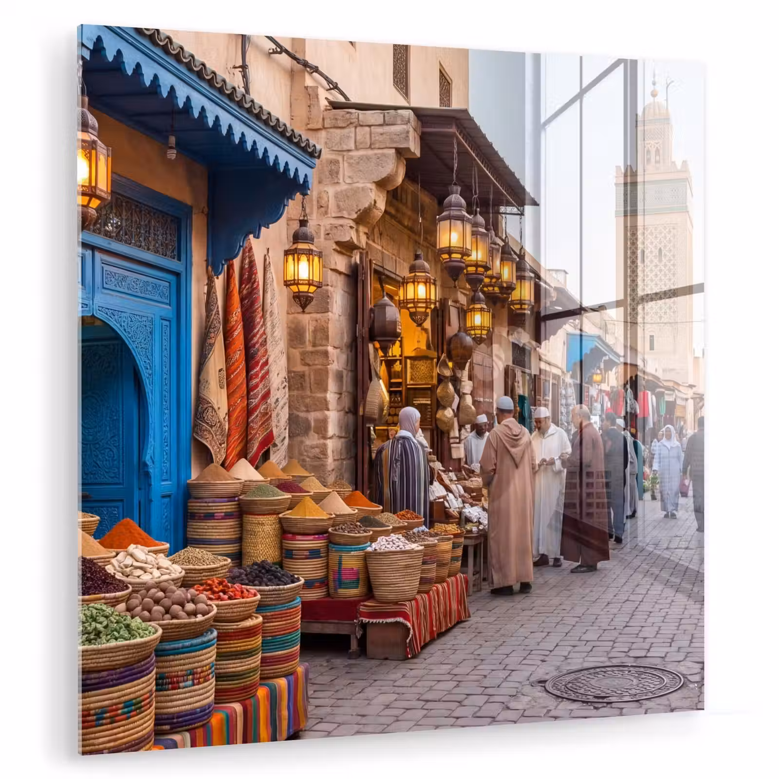 Glasbild - Markt – Orientalisch – Farbenfroh - Markt - Oosters - Kleurrijk plexiglas 5mm klein