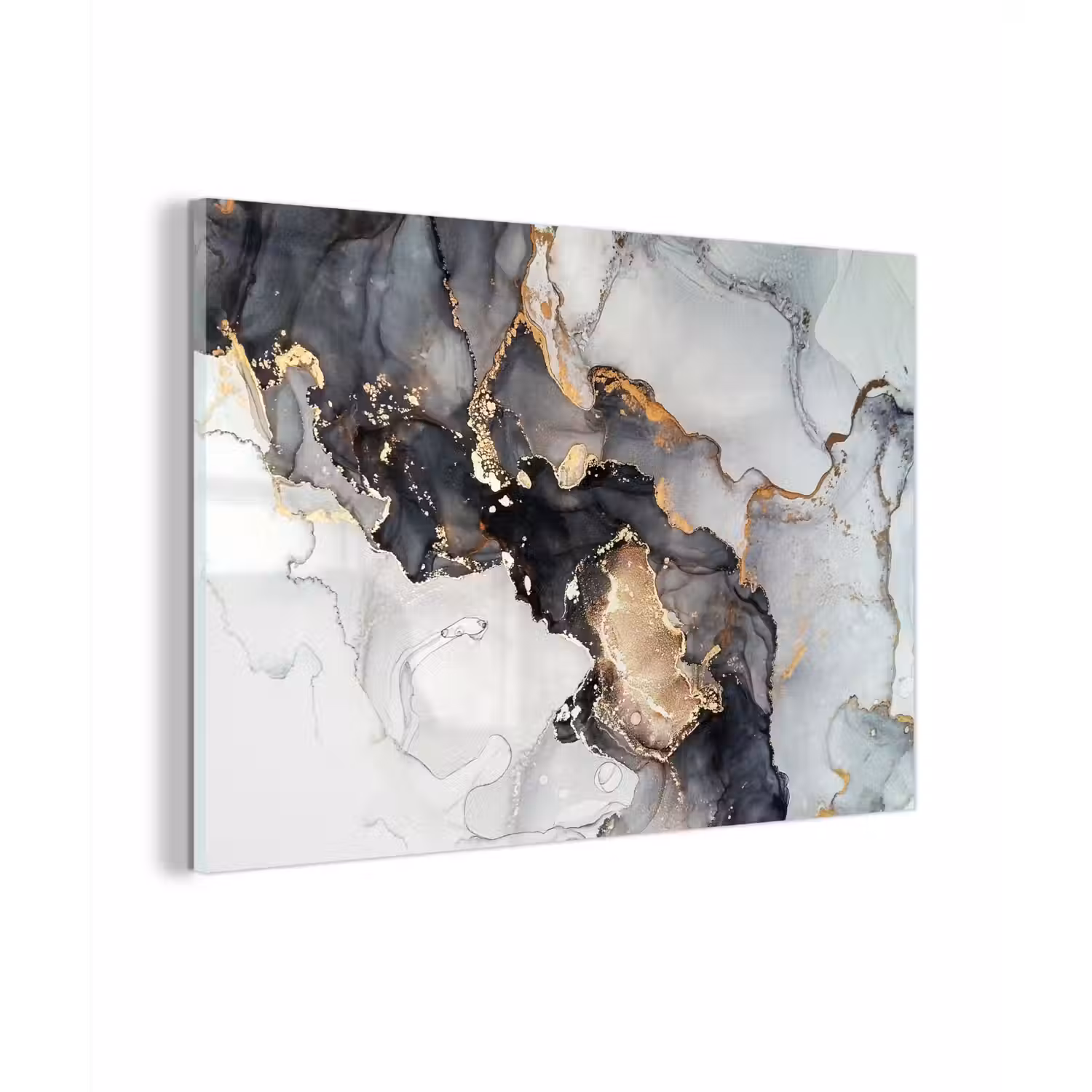 Marmer - Goud - Abstract - Zwart Wit - Luxe plexiglas 5mm klein -zzzproduct_nieuw