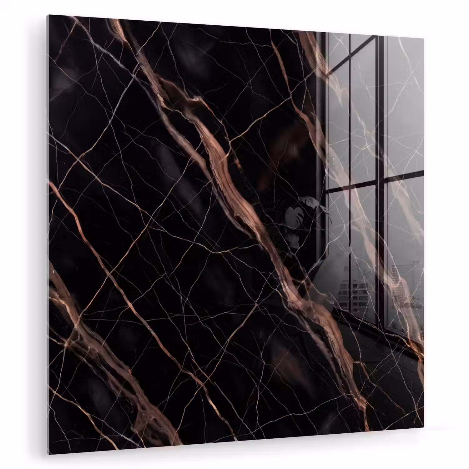 Marmer - Goud - Patroon - Luxe - Zwart plexiglas 5mm klein -zzzproduct_nieuw