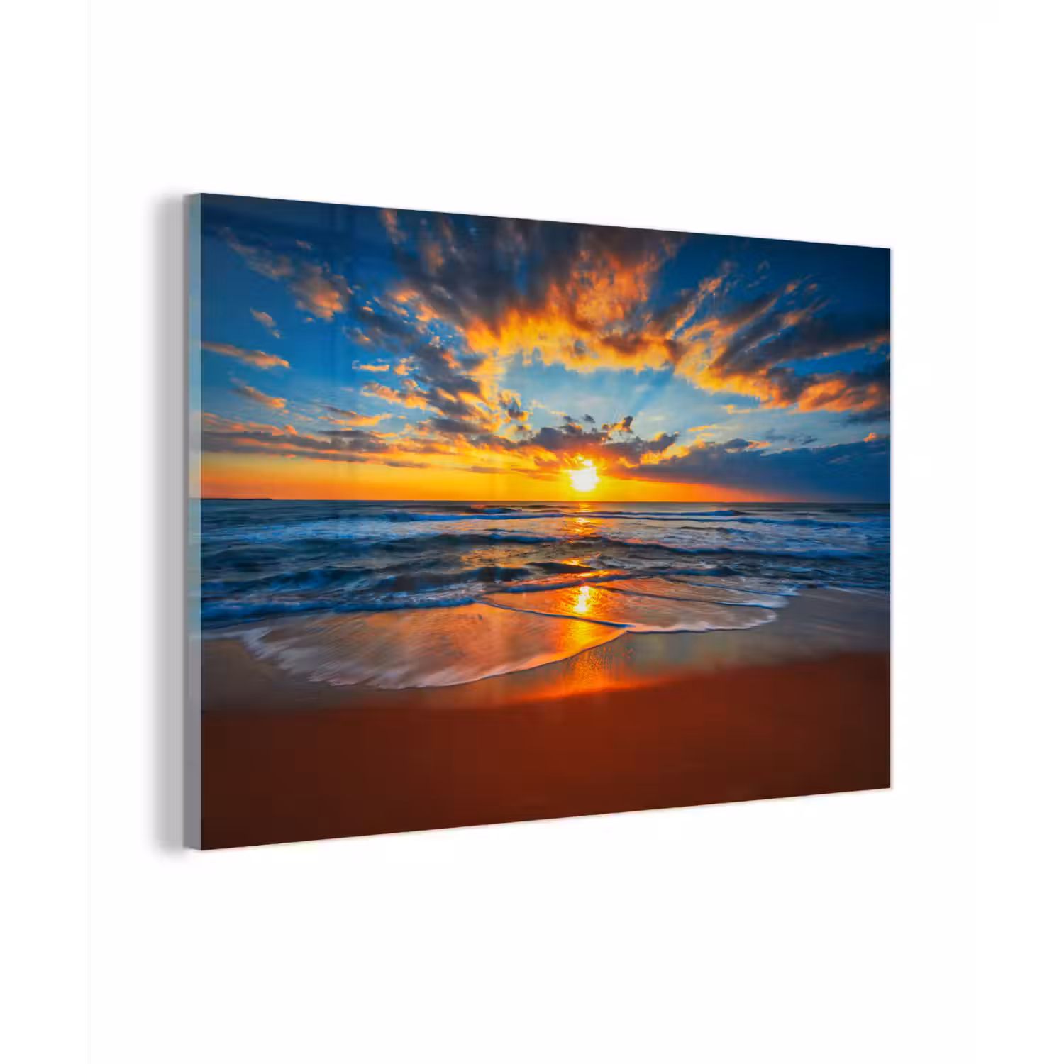 Zee - Zonsondergang - Strand - Wolken - Oranje plexiglas 5mm klein -zzzproduct_nieuw