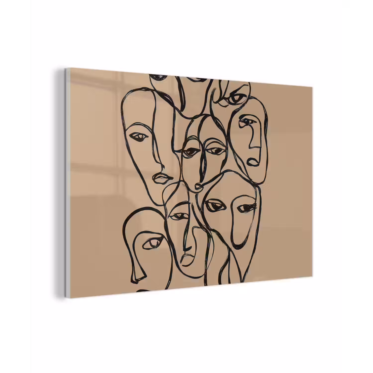 Gezichtenzee - Lijntekening - Abstract plexiglas 5mm klein -zzzproduct_nieuw