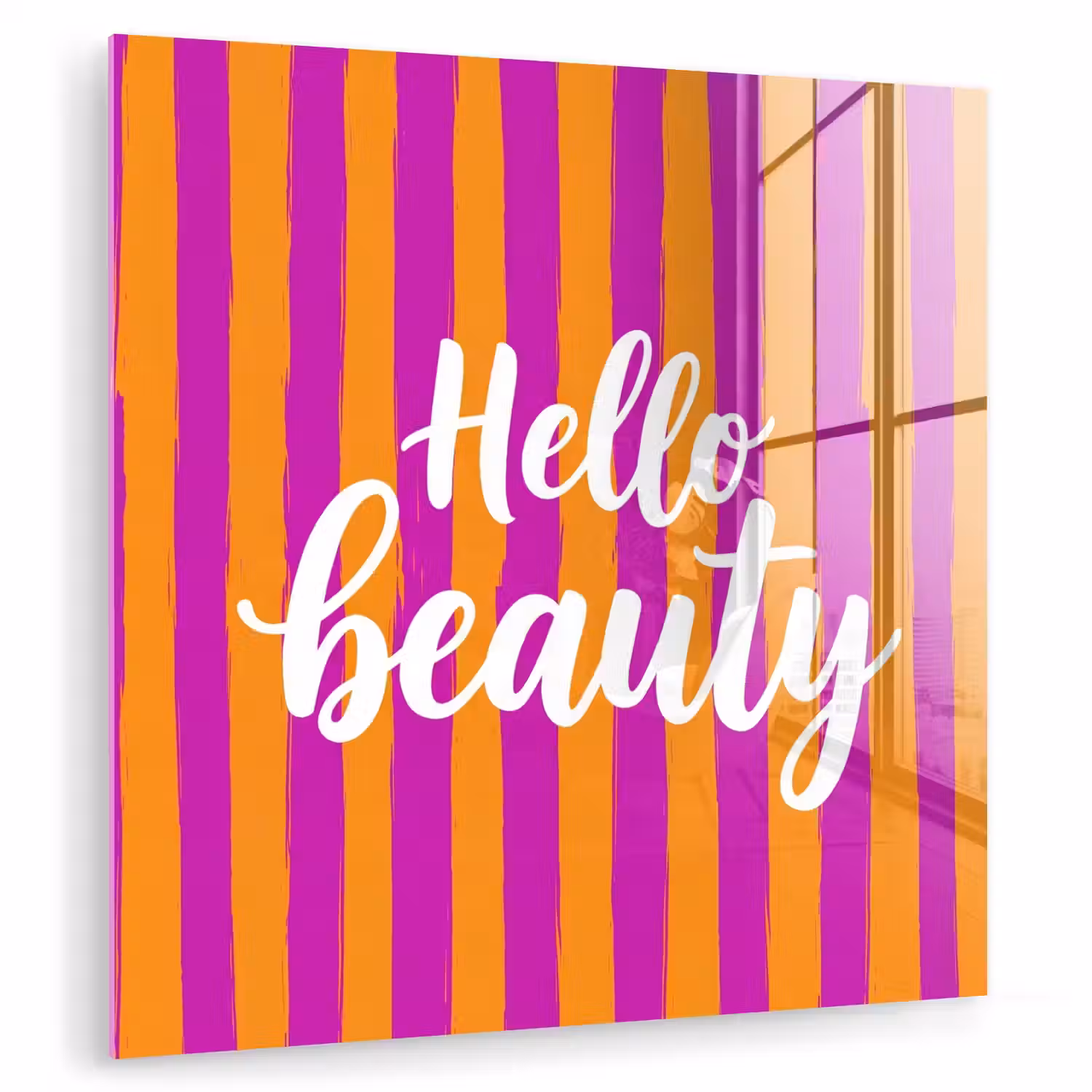 Modern - Hello - Oranje plexiglas 5mm klein -zzzproduct_nieuw
