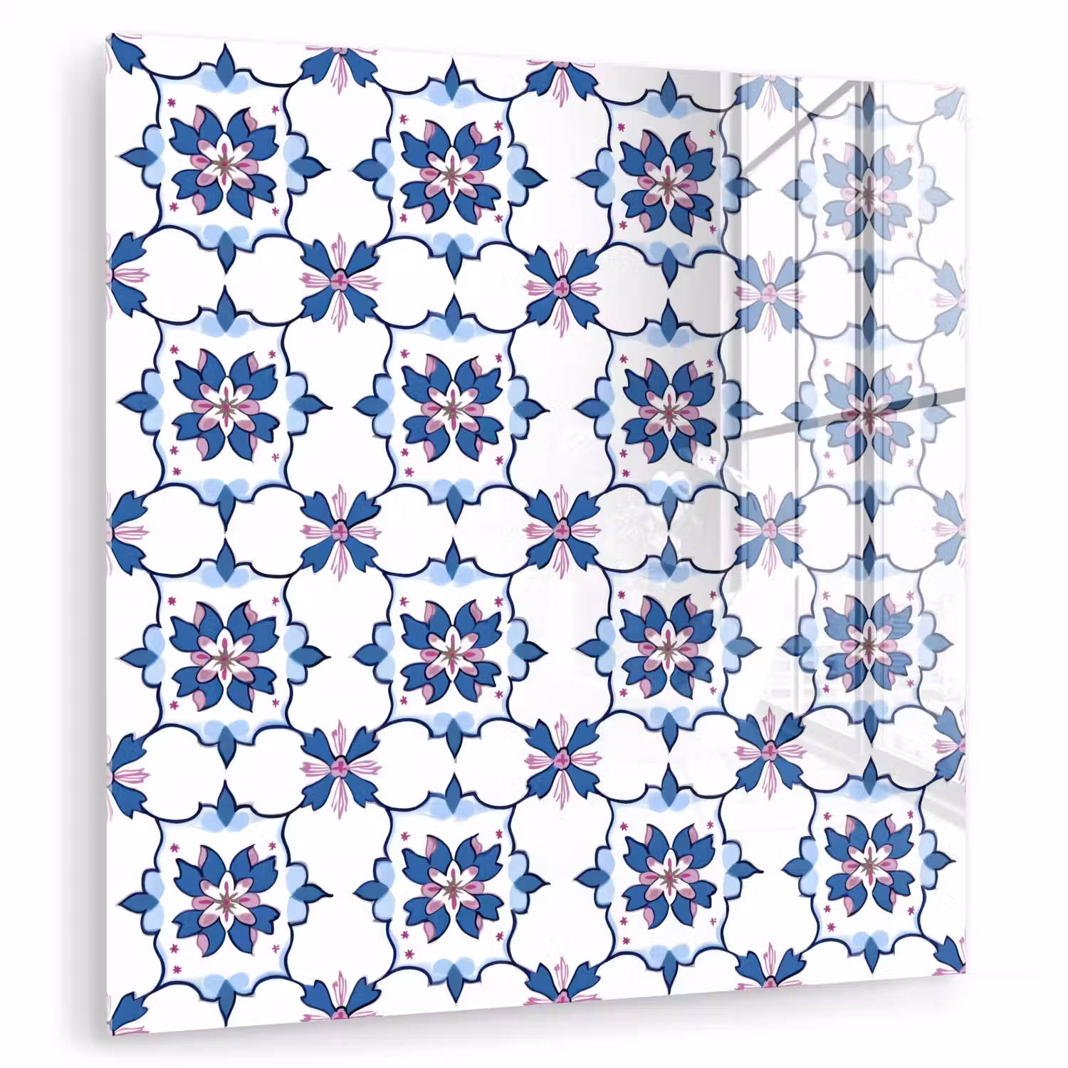 Modern - Patroon - Blauw - Roze plexiglas 5mm klein 11 -zzzproduct_nieuw