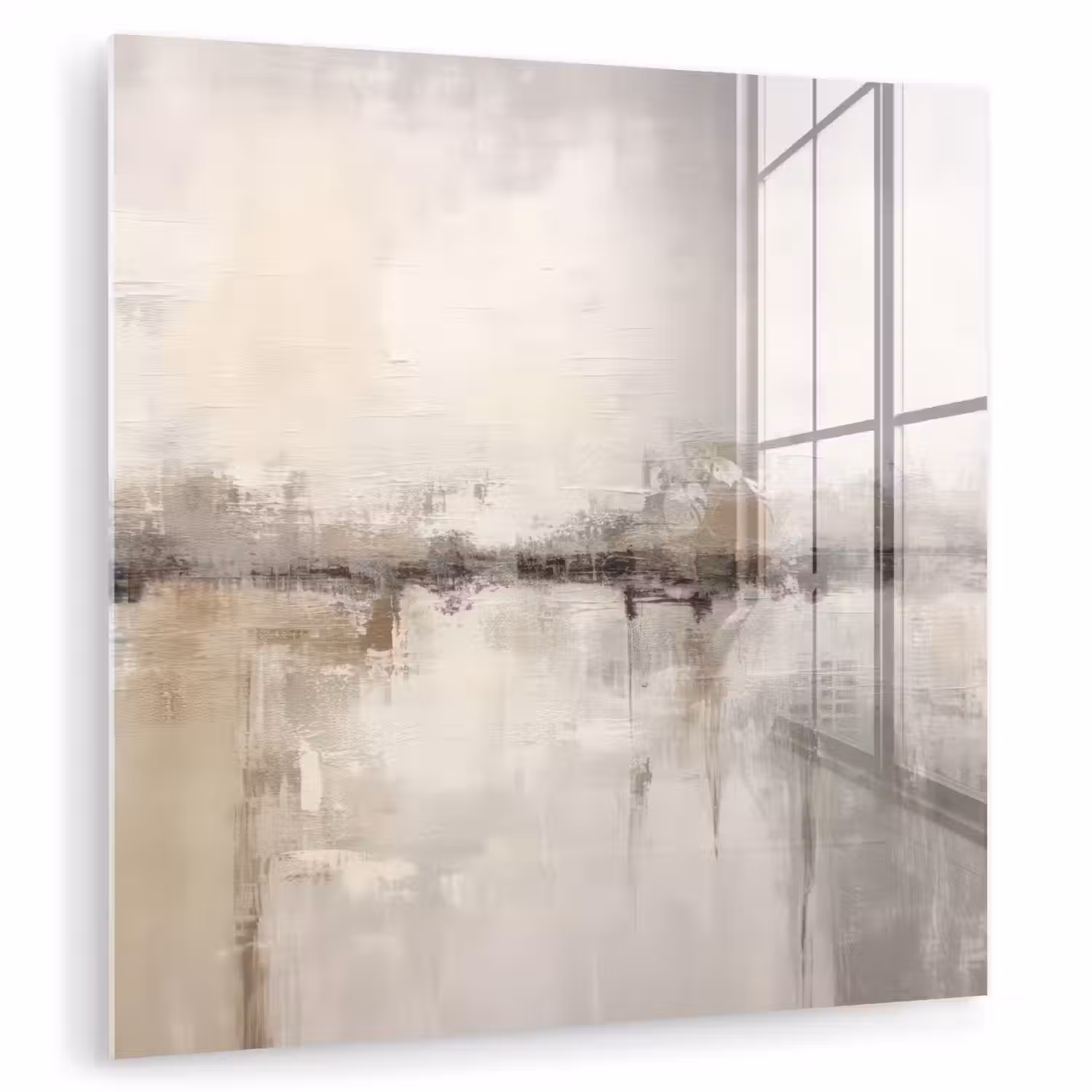 Moderne kunst - Abstract - Beige plexiglas 5mm klein -zzzproduct_nieuw