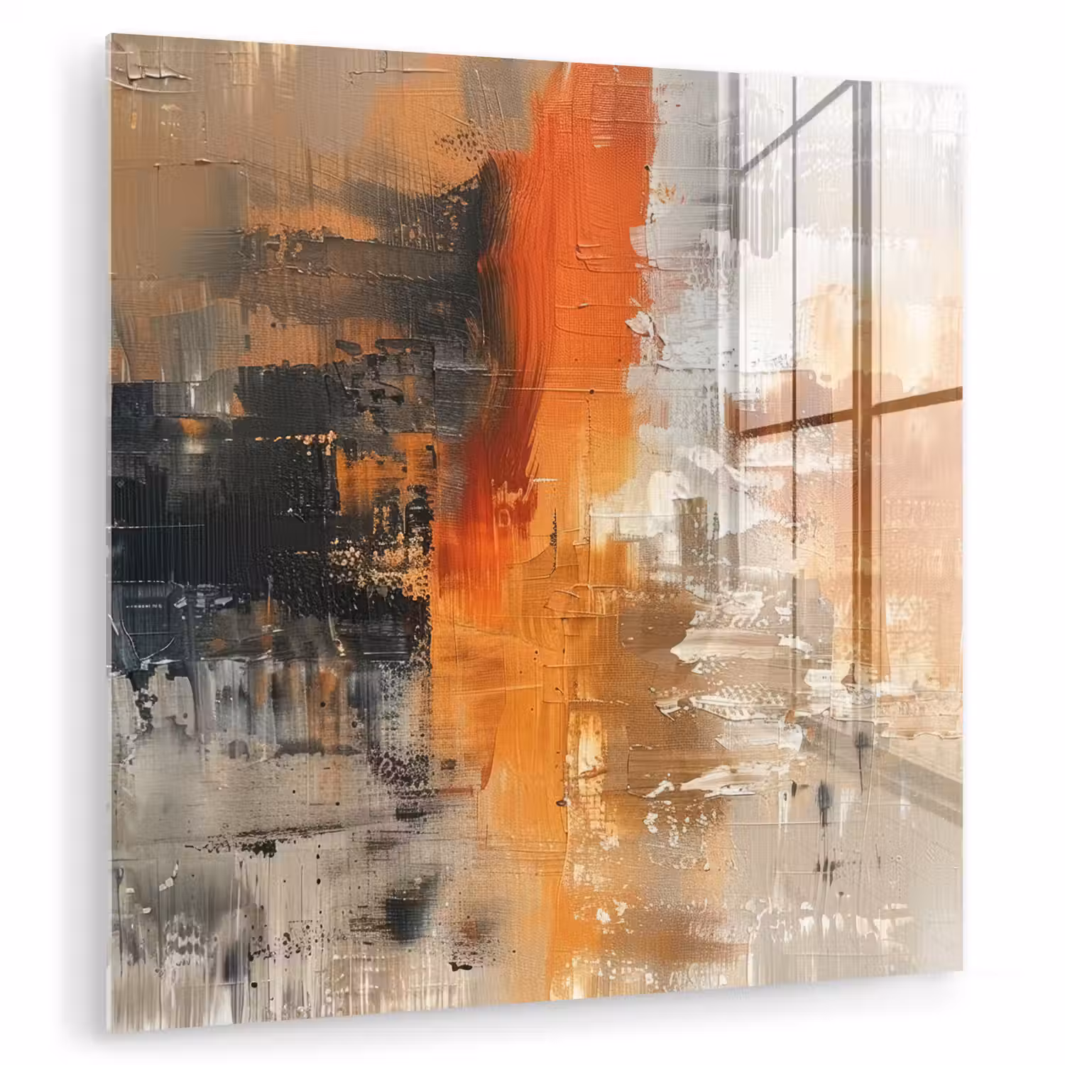 Moderne kunst - Abstract - Goud - Grijs plexiglas 5mm klein -zzzproduct_nieuw