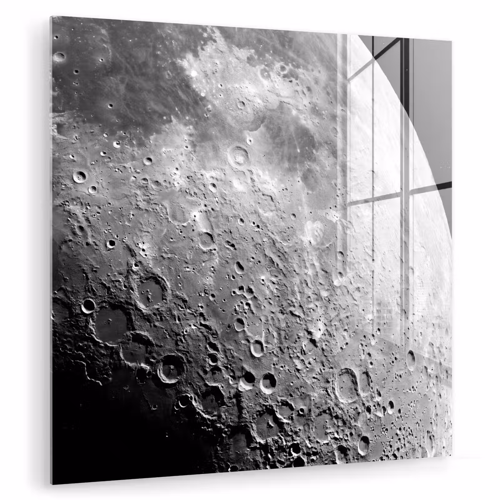 Glasbild - Mond – Krater – Weltraum - Maan - Kraters - Ruimte plexiglas 5mm klein