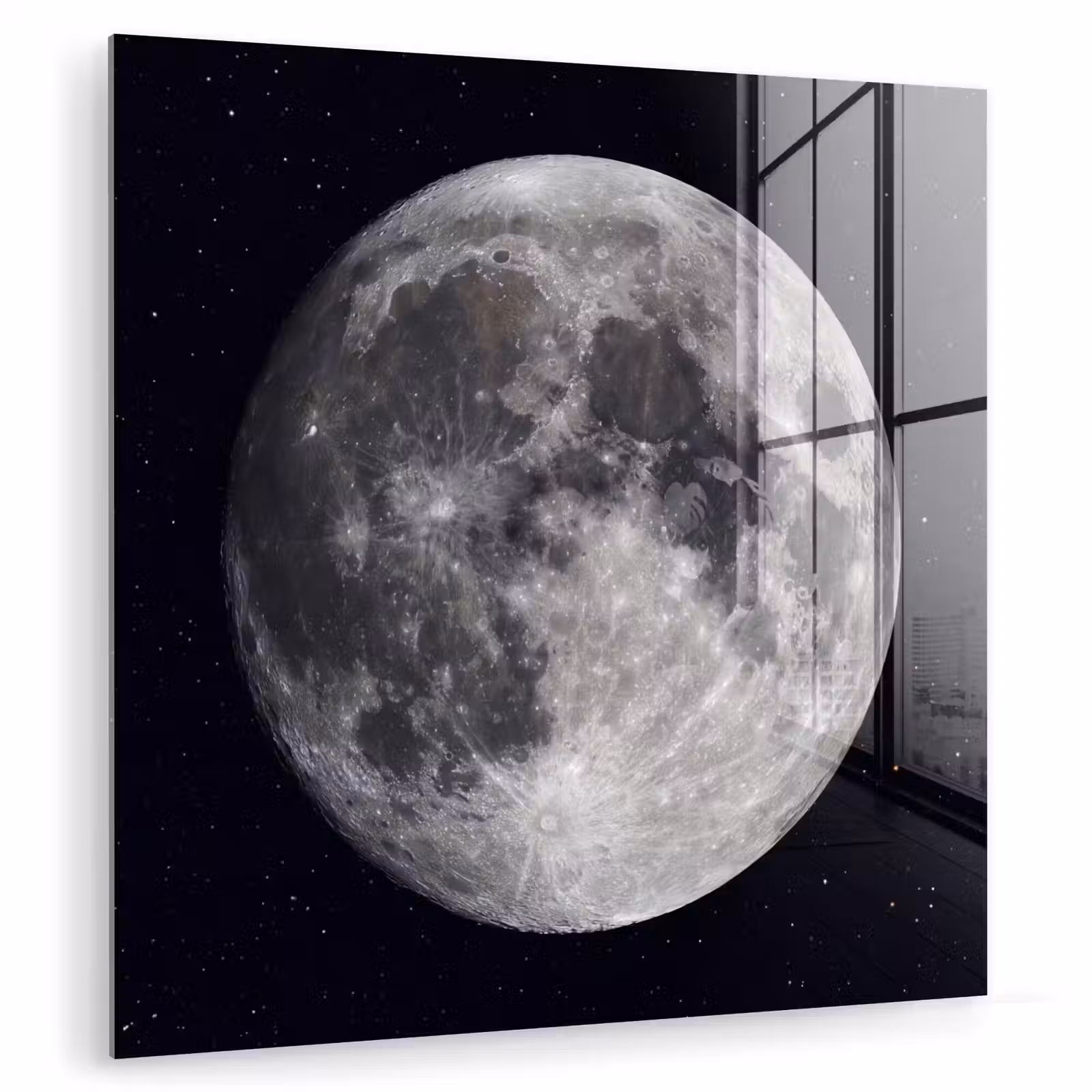 Glasbild - Mond – Sterne – Weltraum - Maan - Sterren - Ruimte plexiglas 5mm klein