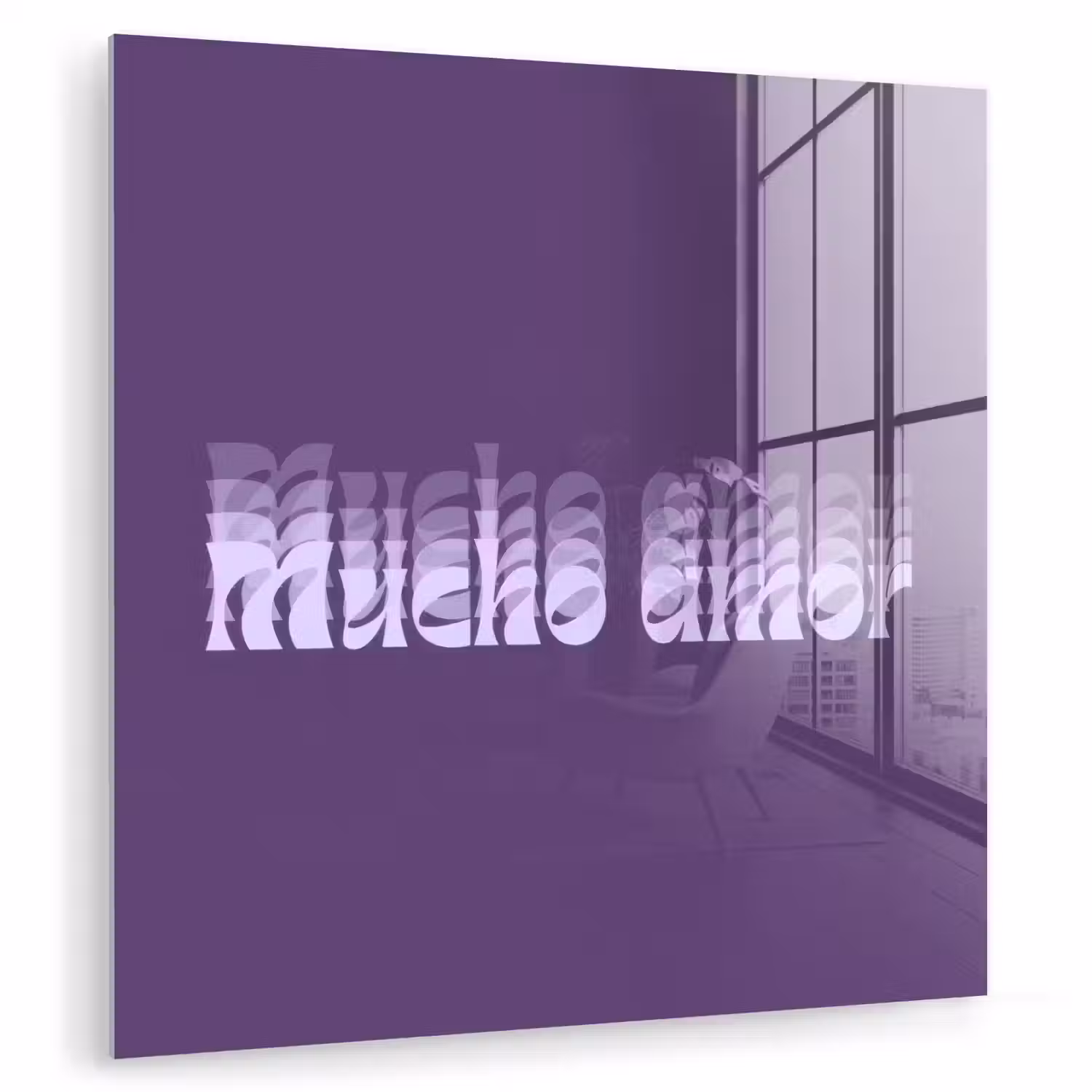 Mucho amor - Paars - Grafisch plexiglas 5mm klein -zzzproduct_nieuw
